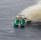 Oval Emerald Studs