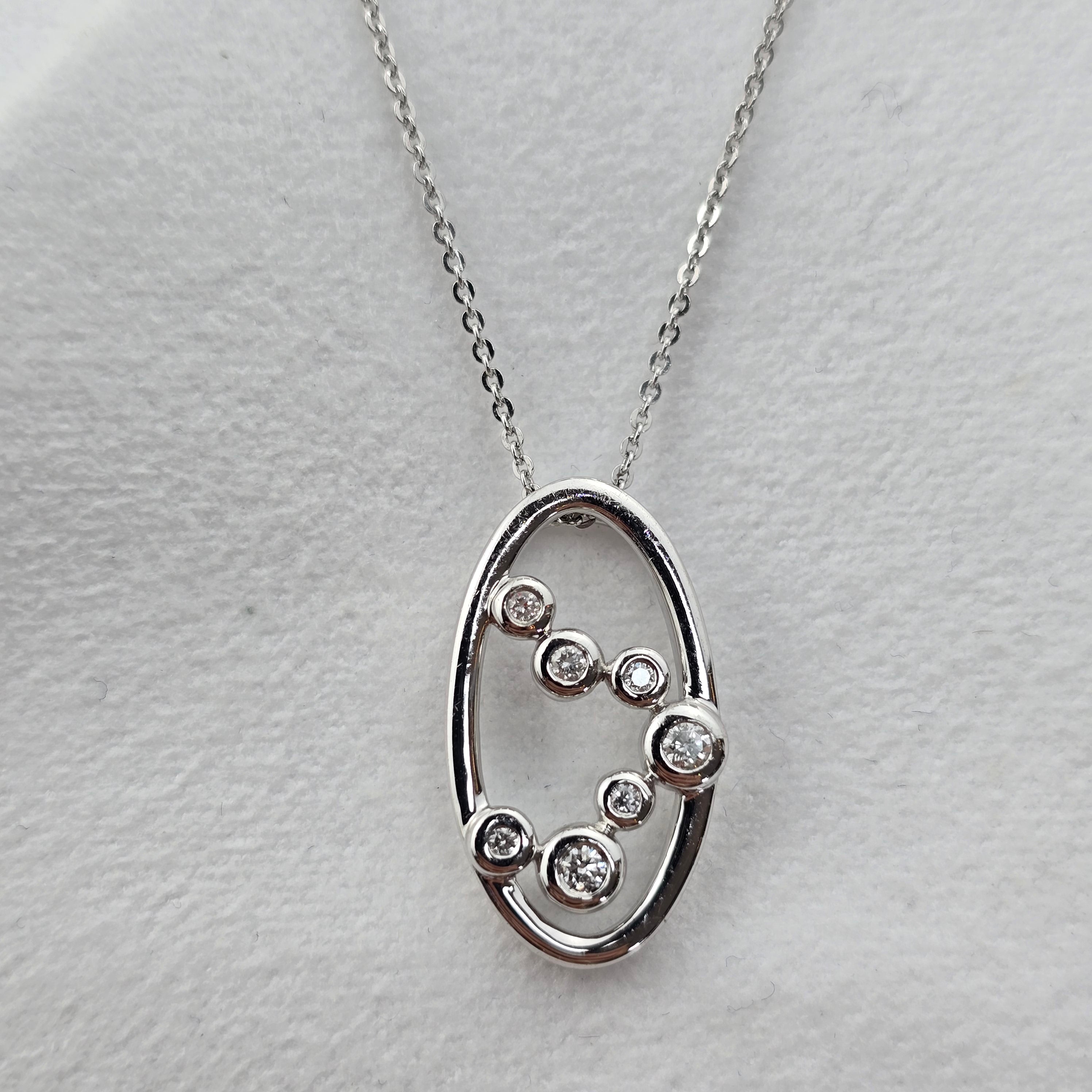 Oval Bubble Diamond Pendant