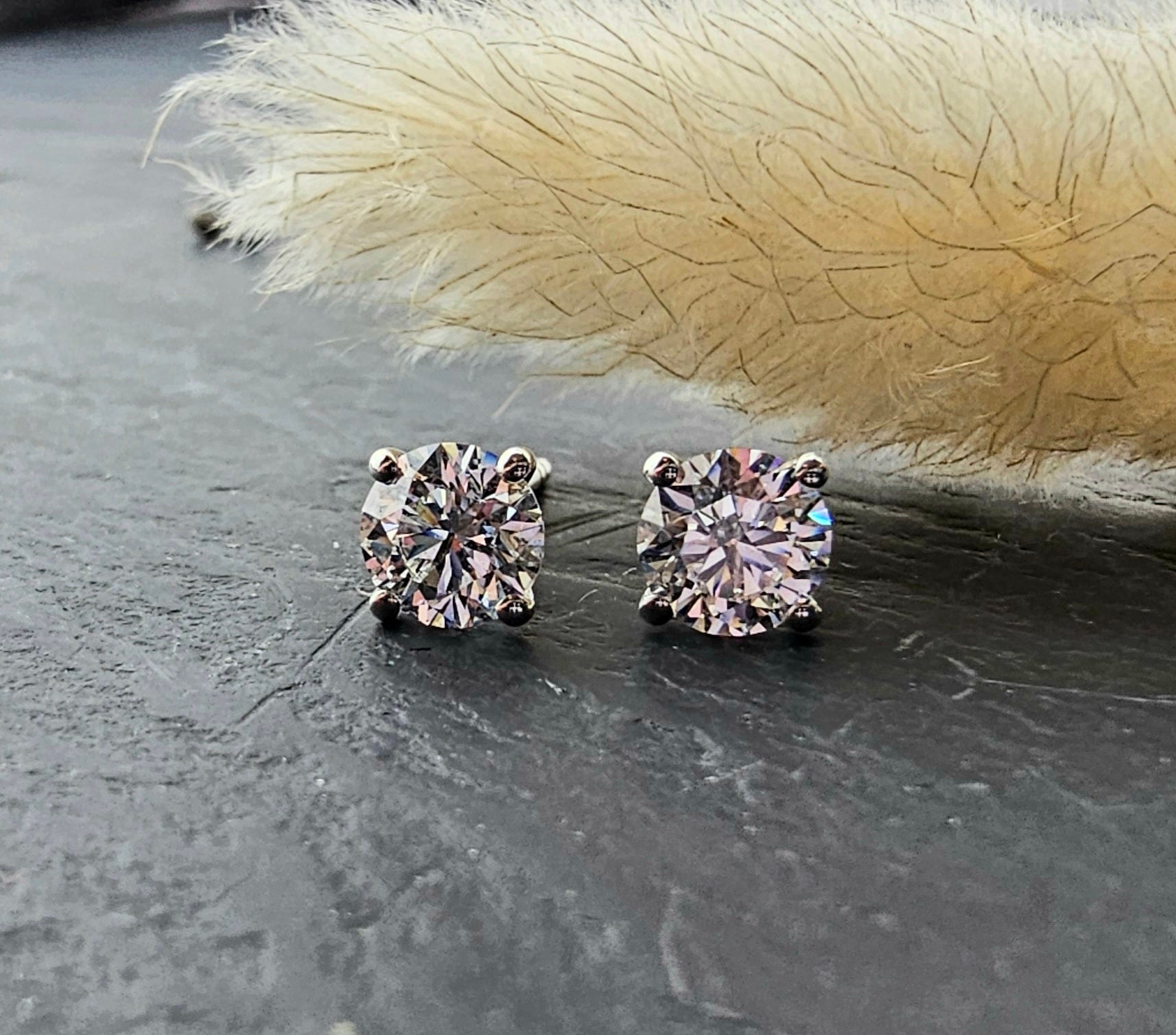 Lab grown diamond stud earrings