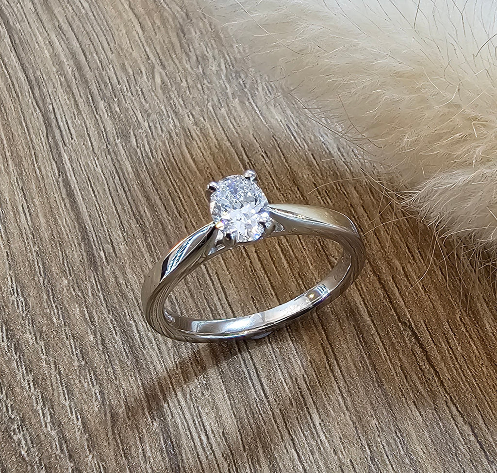 Oval diamond solitaire ring 0.50ct