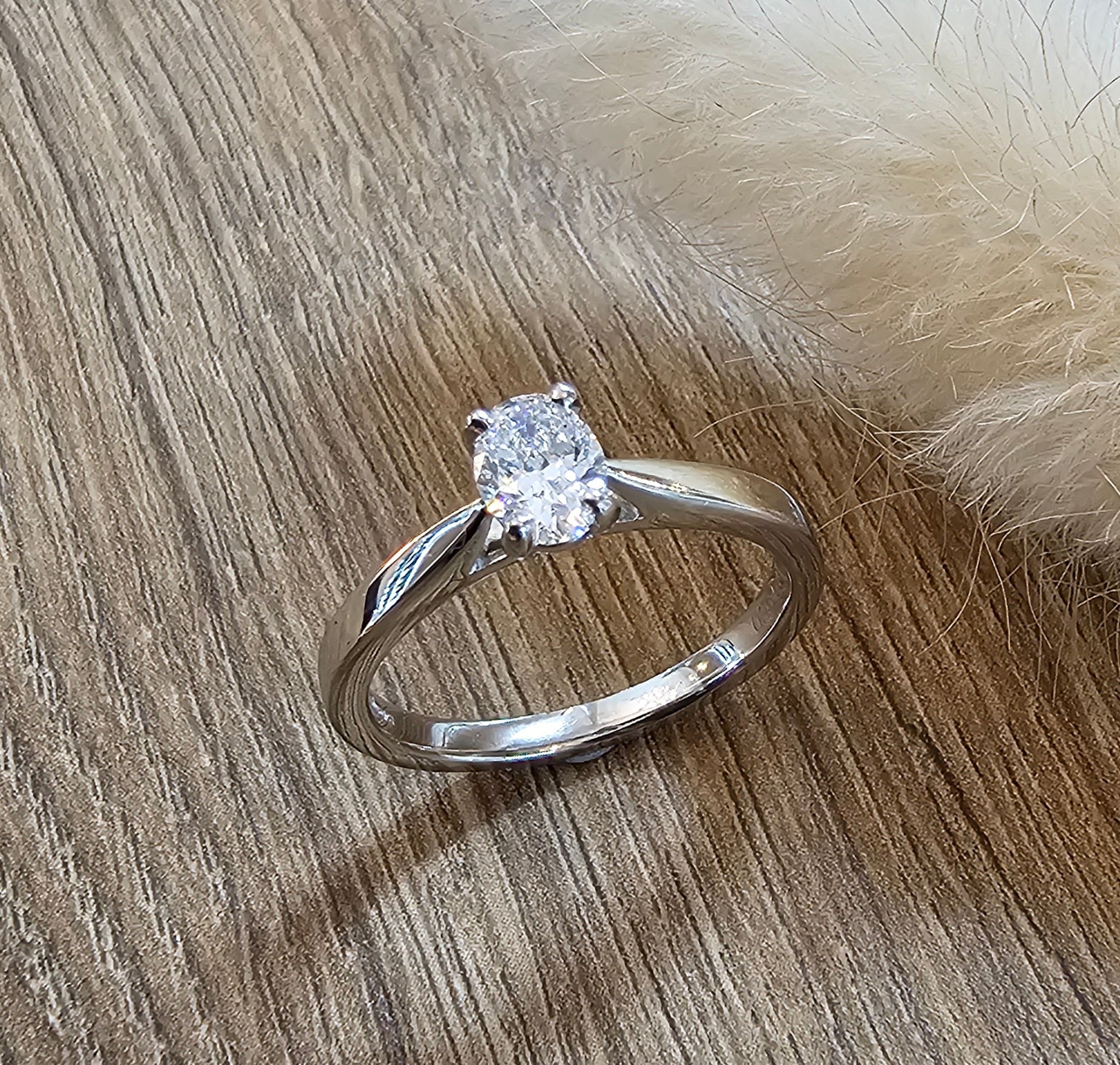 Oval diamond solitaire ring 0.50ct