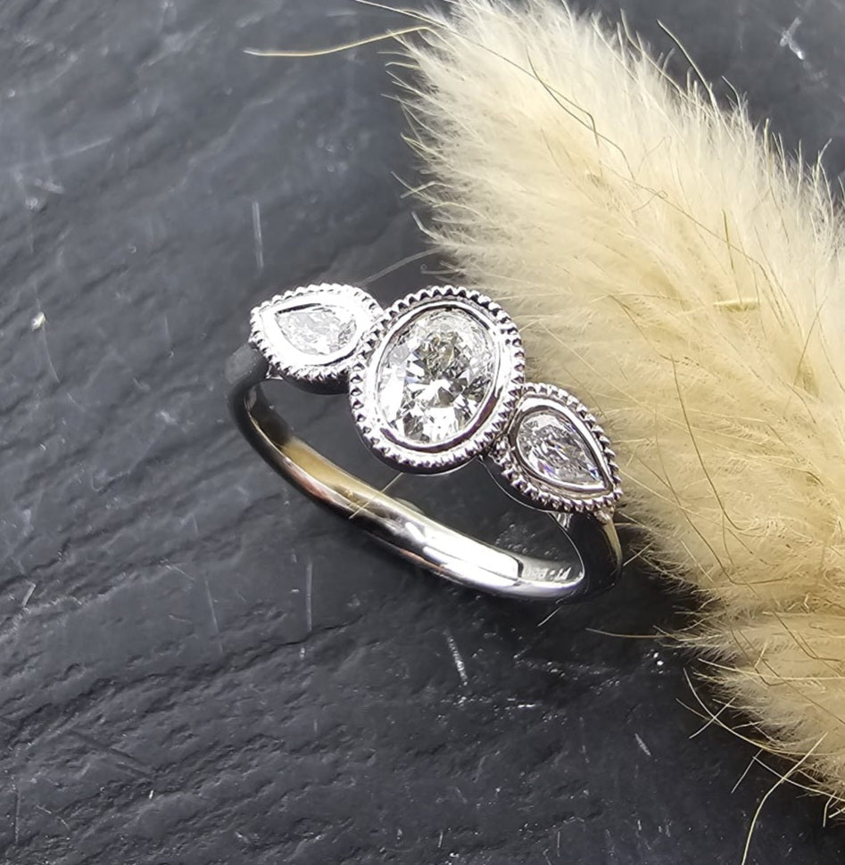 Vintage diamond trilogy ring