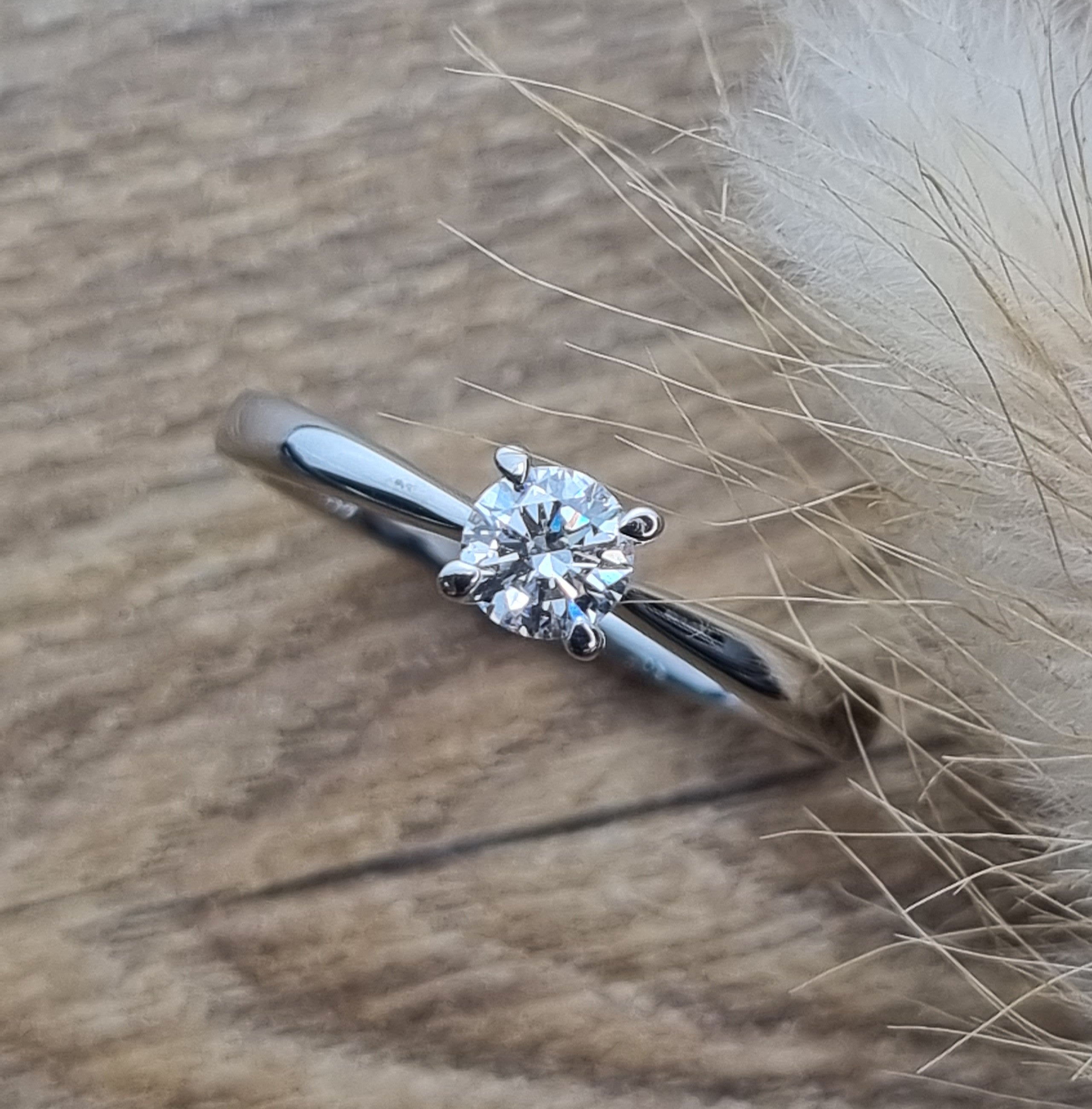 Round diamond solitaire engagement ring