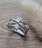 Wrapped diamond bubble ring