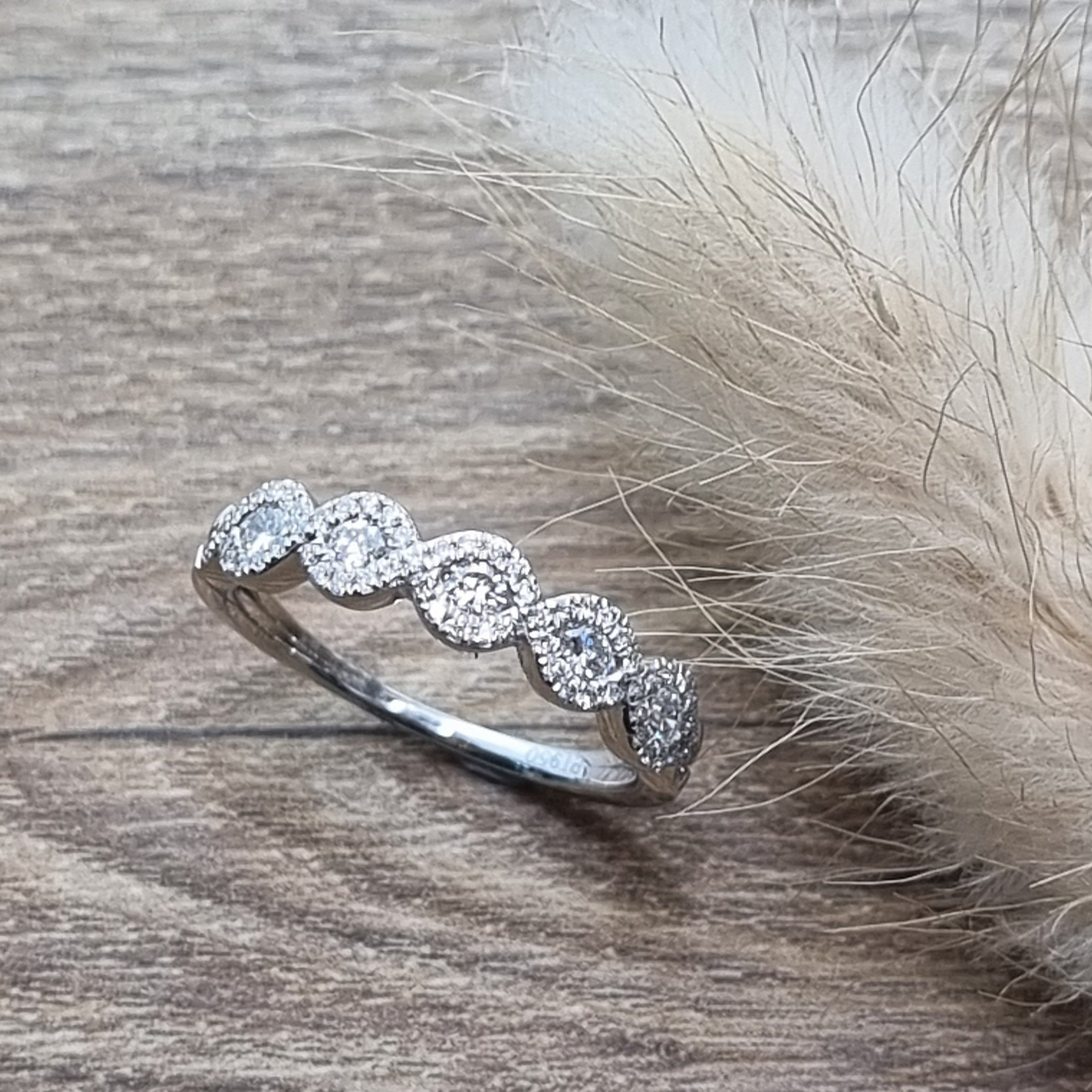 Diamond wave dress ring