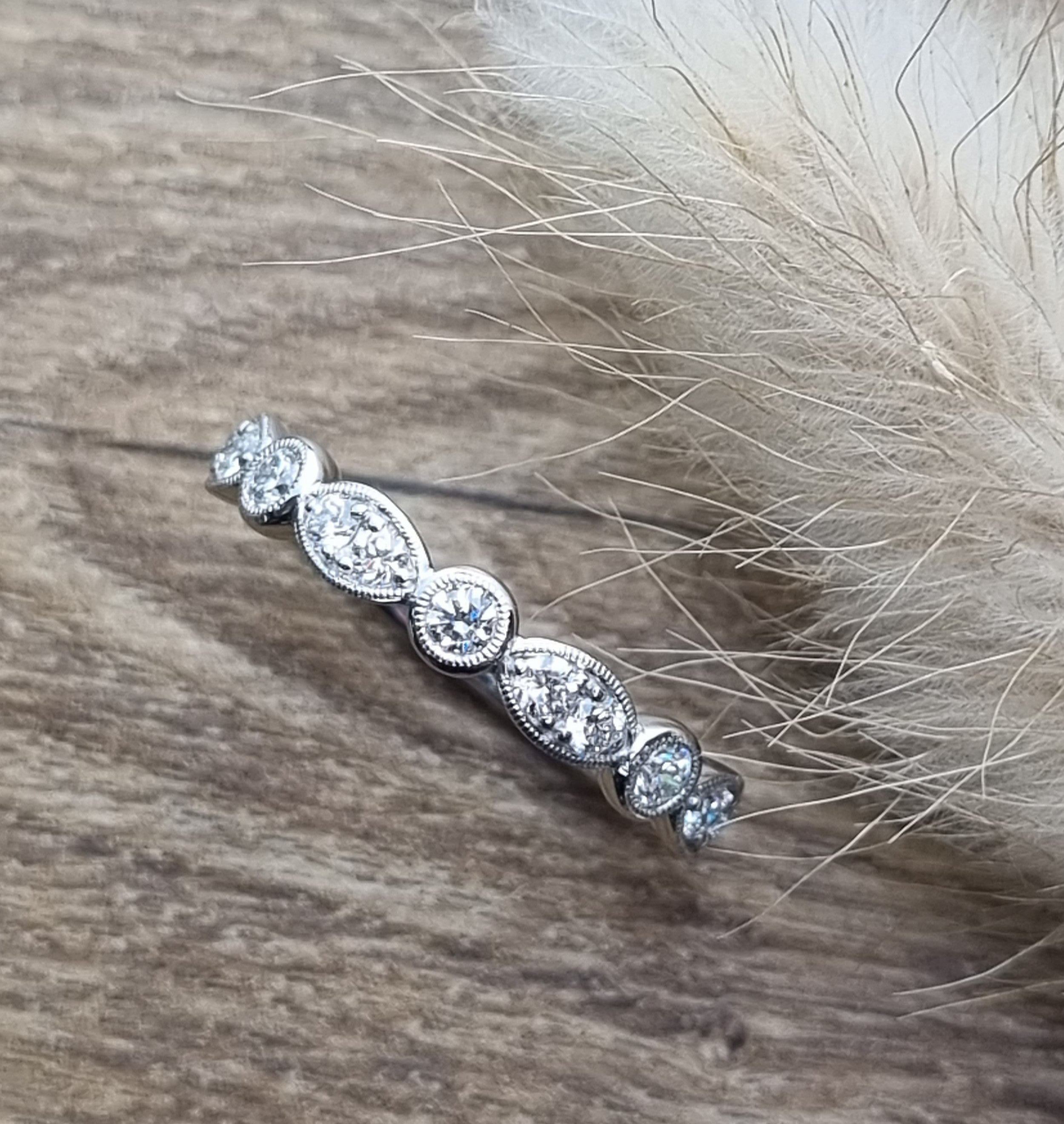 Vintage style diamond band