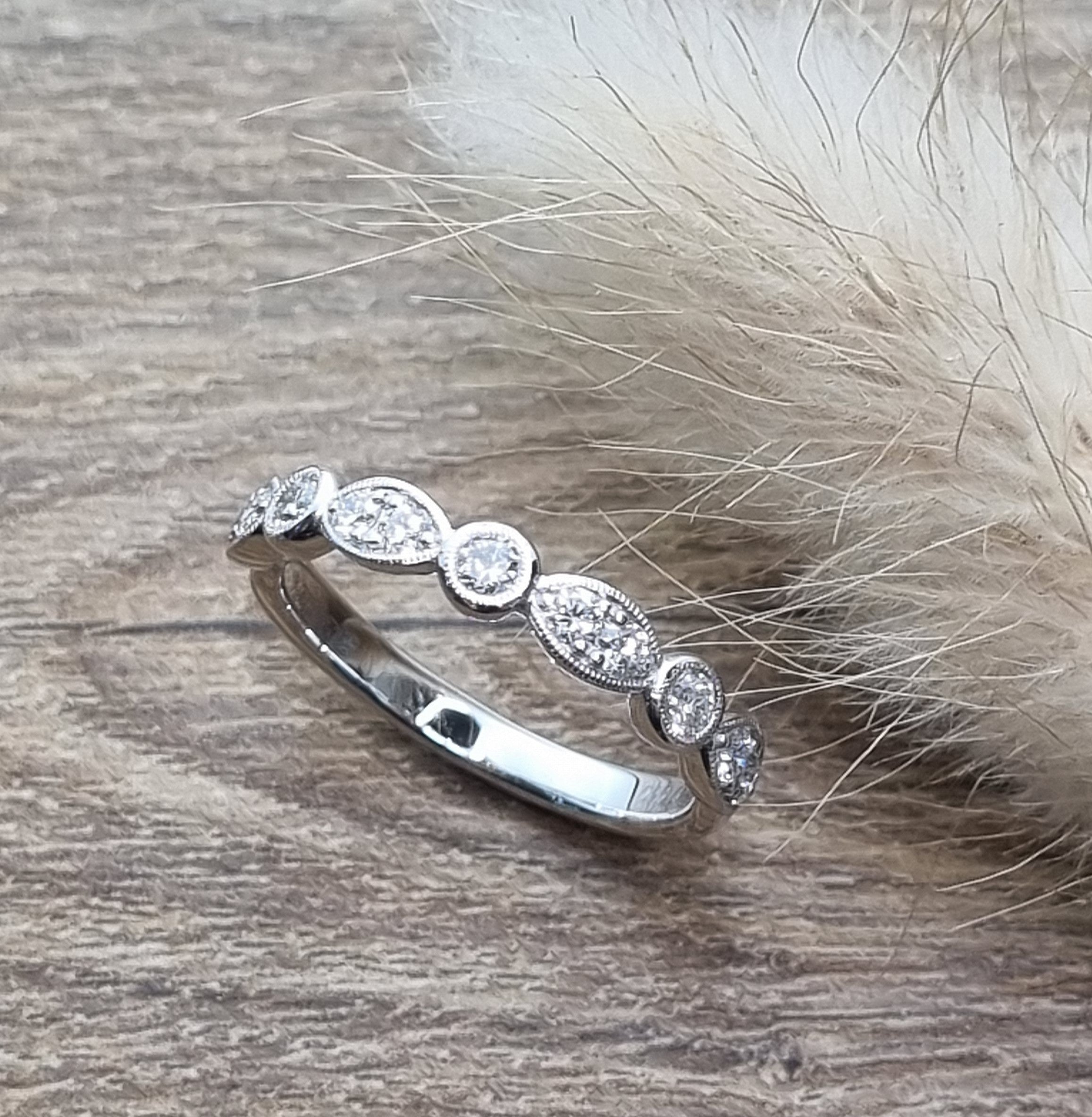 Vintage style diamond band