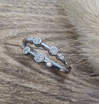 Two row diamond bubble ring