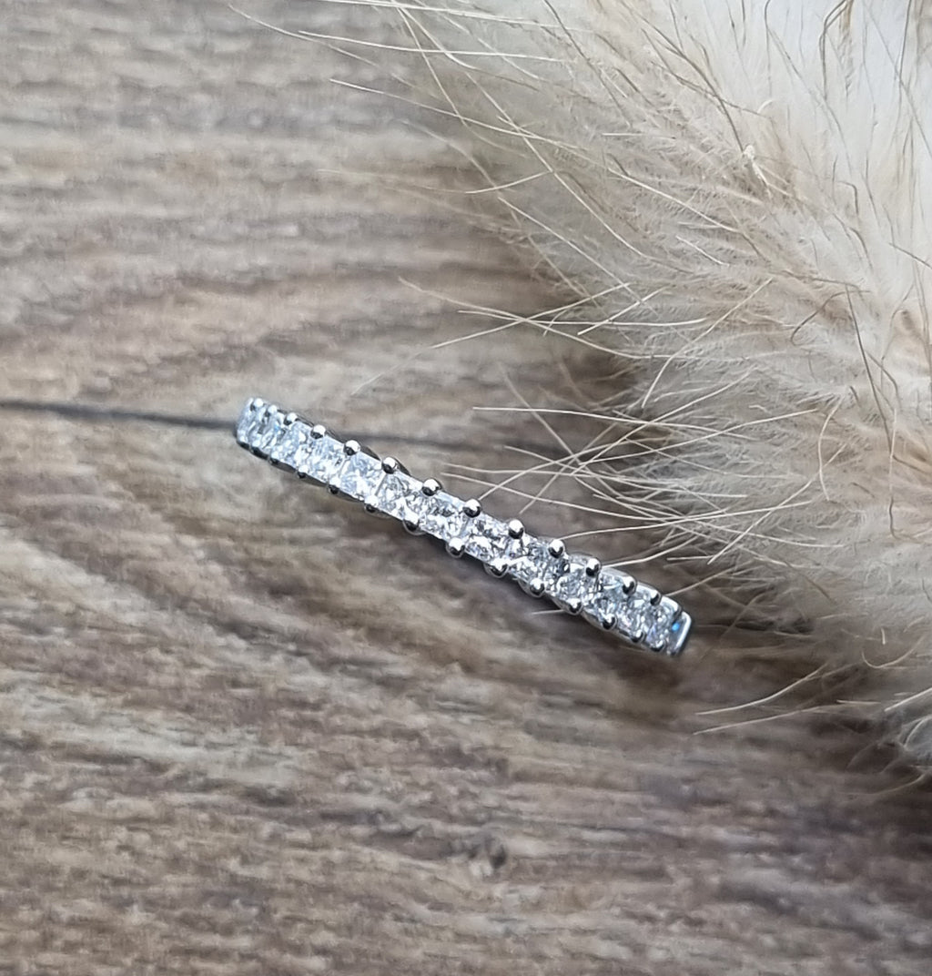 Princess cut diamond band