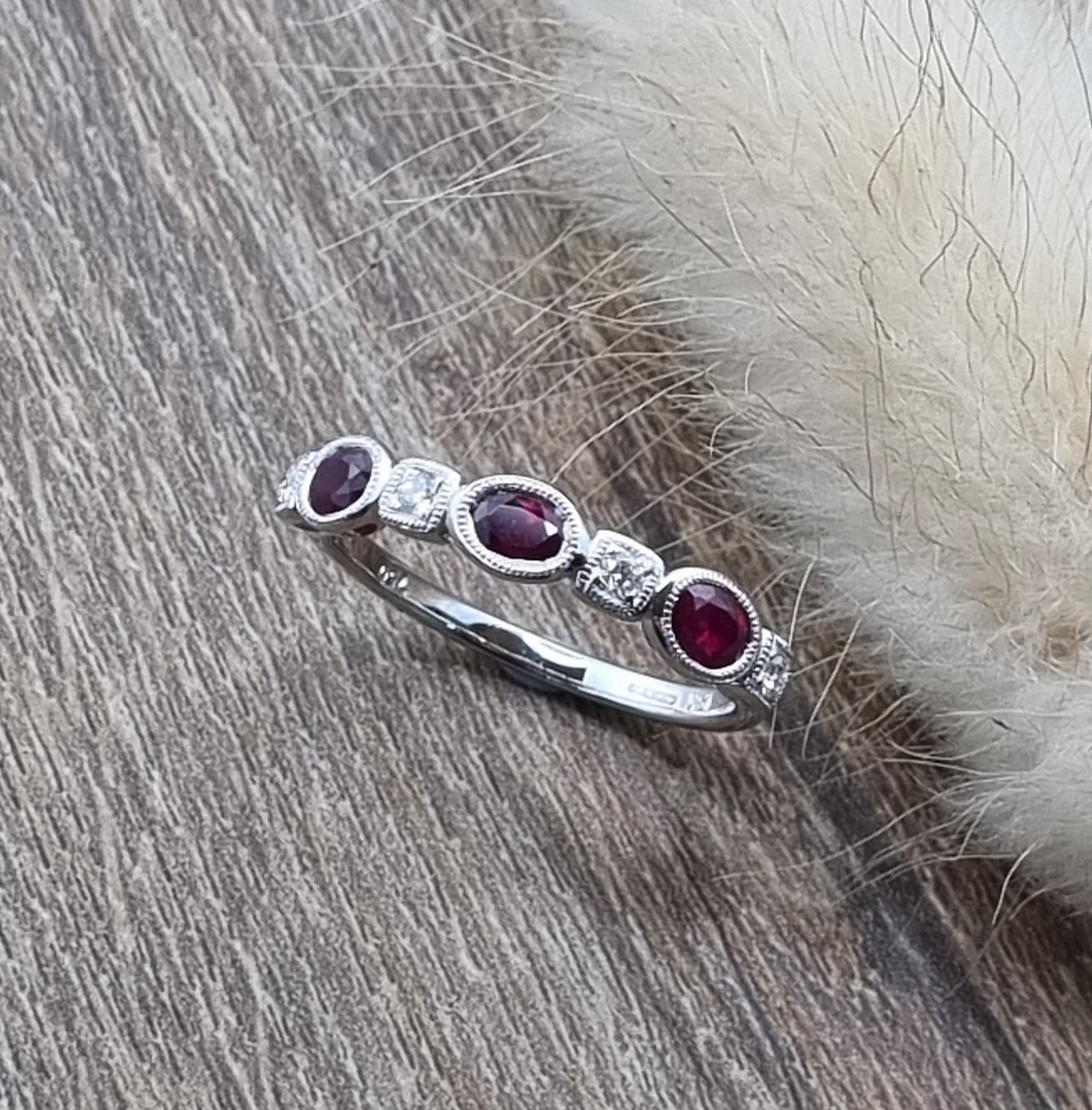Ruby and diamond vintage eternity ring