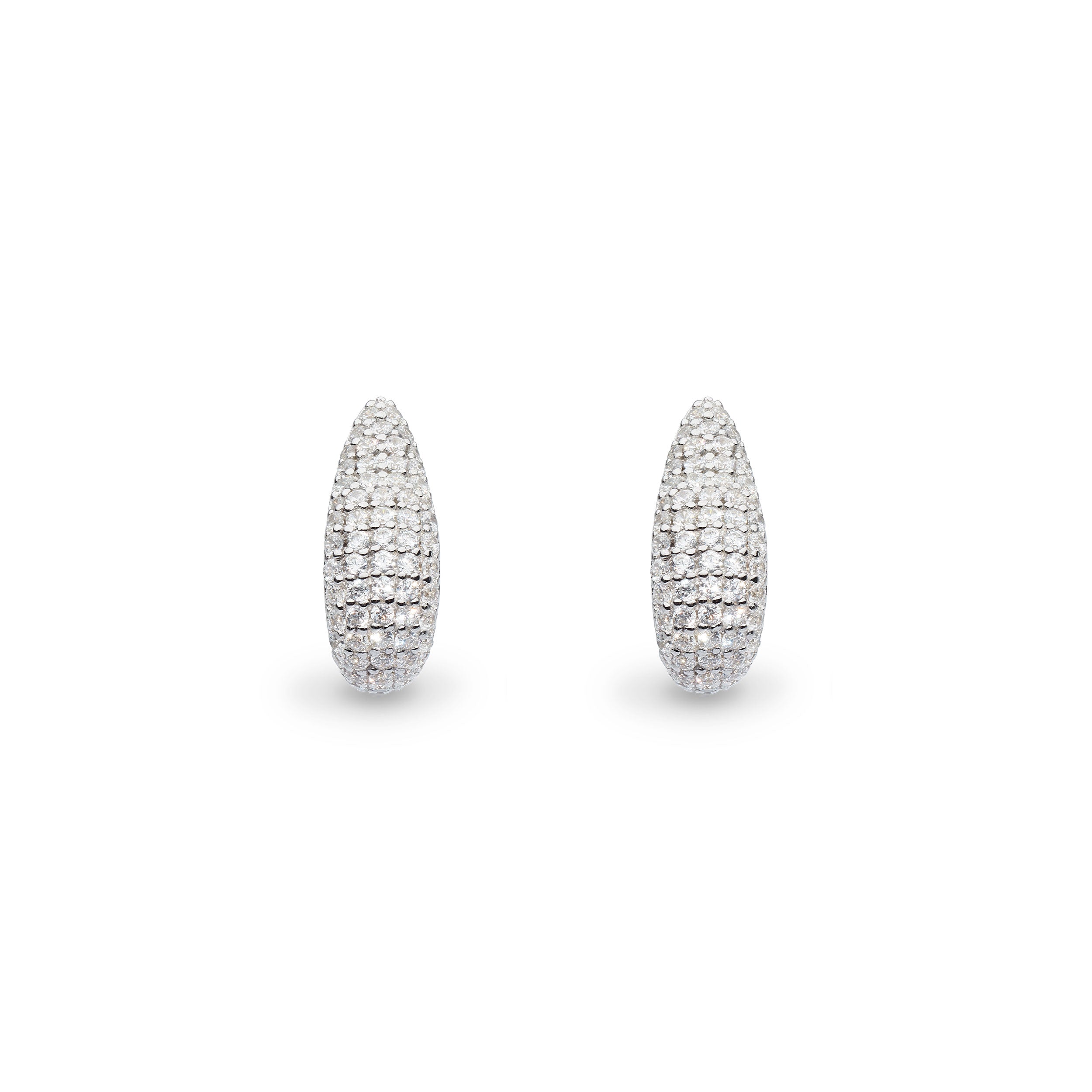 Coast Tumble Glisten Pavé CZ RP Semi Hoop Stud Earrings
