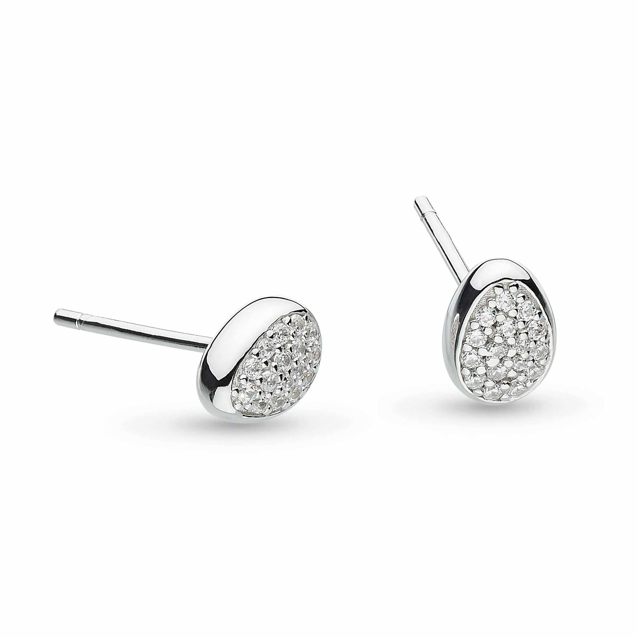 Coast Pebble Glisten Pavé CZ RP Stud Earrings