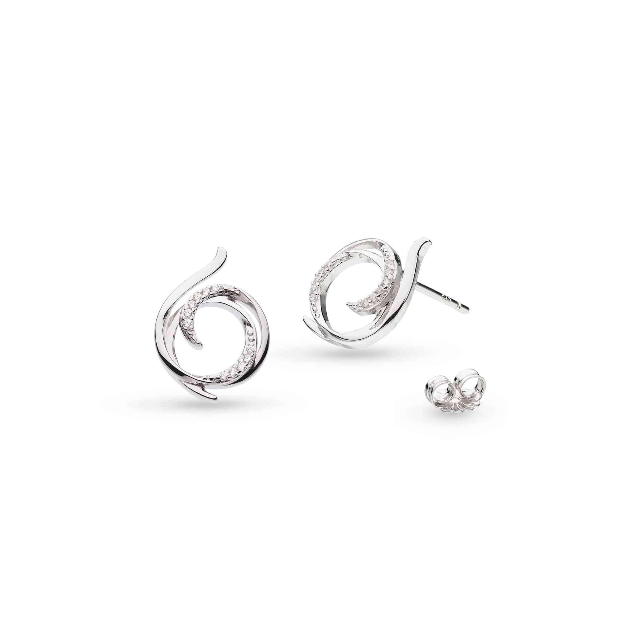 Entwine Helix Wrap Pavé CZ RP Stud Earrings