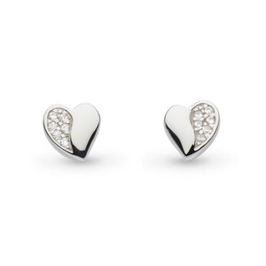 Miniatures Sweet Heart Pavé CZ RP Stud Earrings