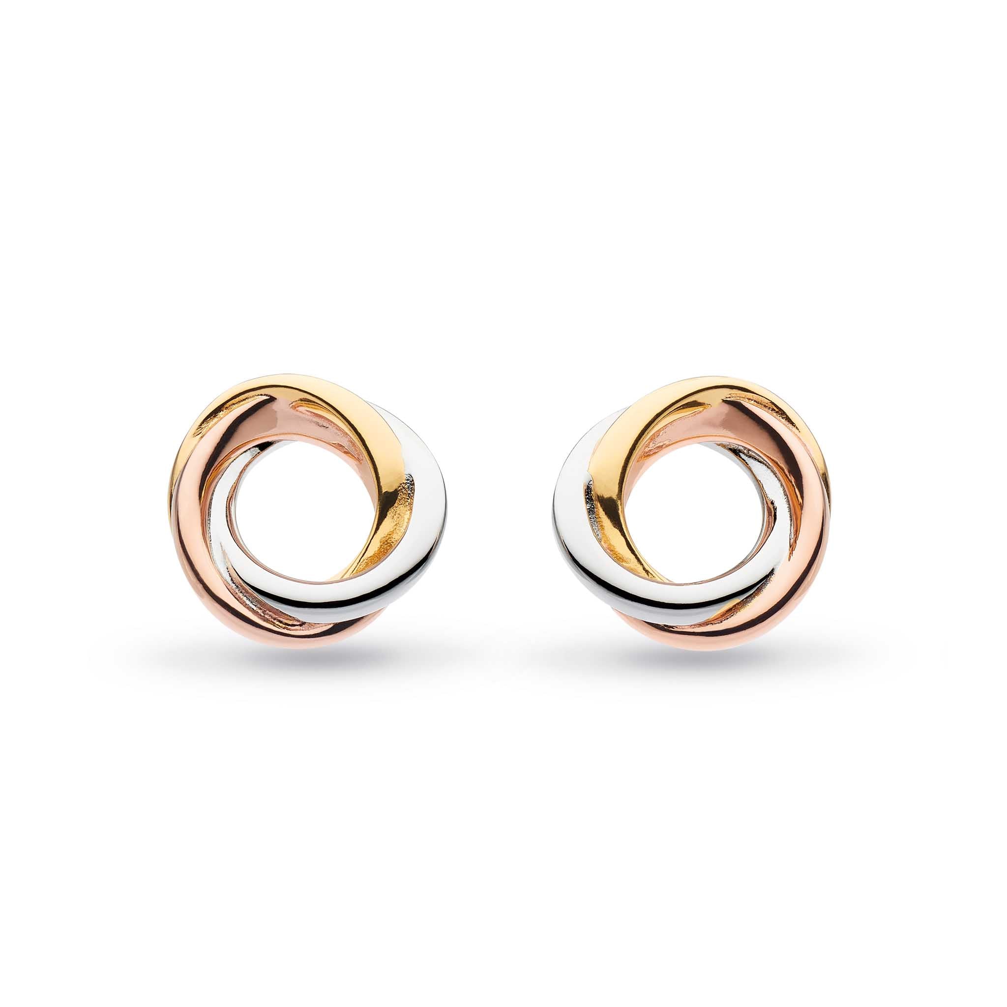 Bevel Trilogy Golds RP/GP/RGP Stud Earrings