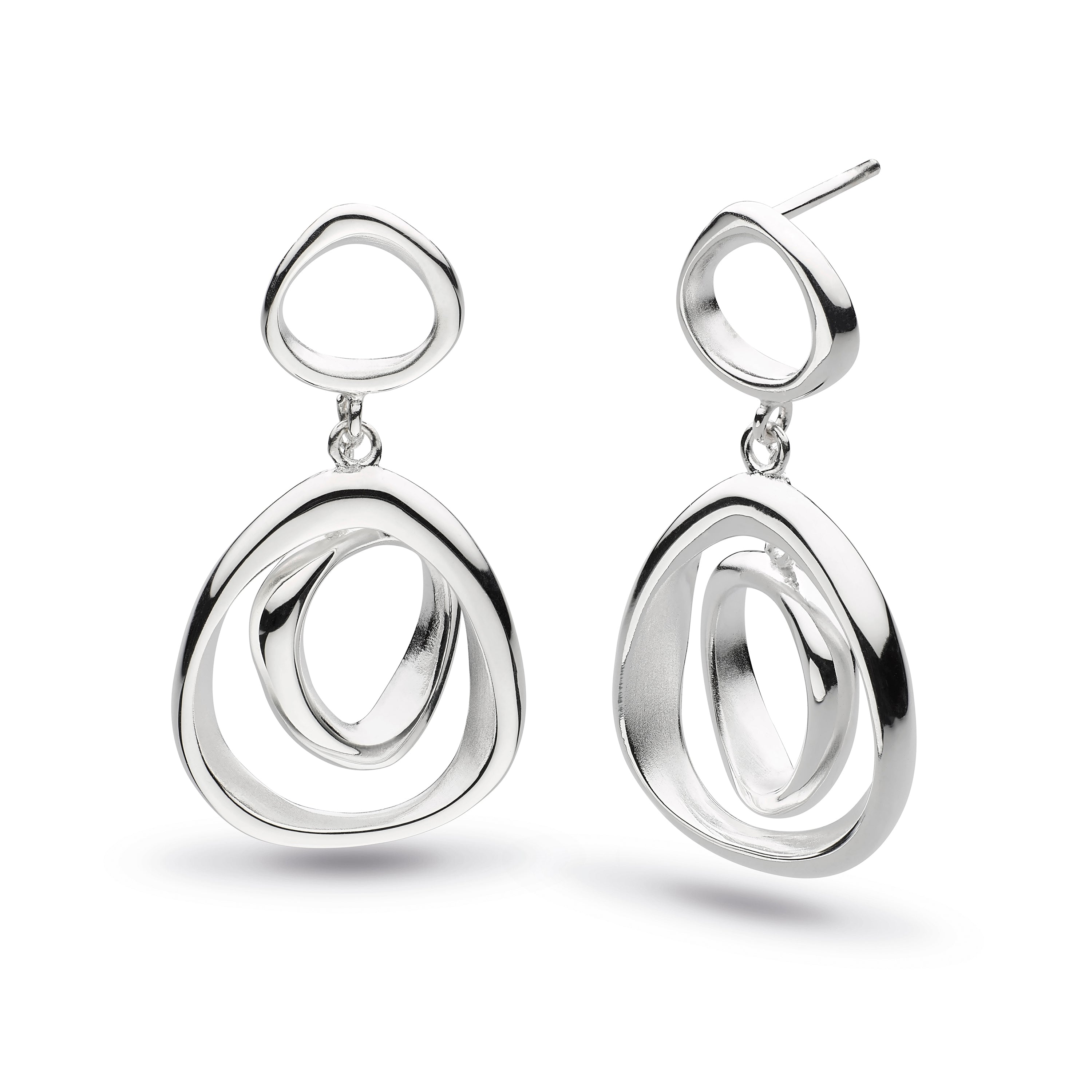 KH Dro Coast Shore Double Link Sandblast Drop Earrings