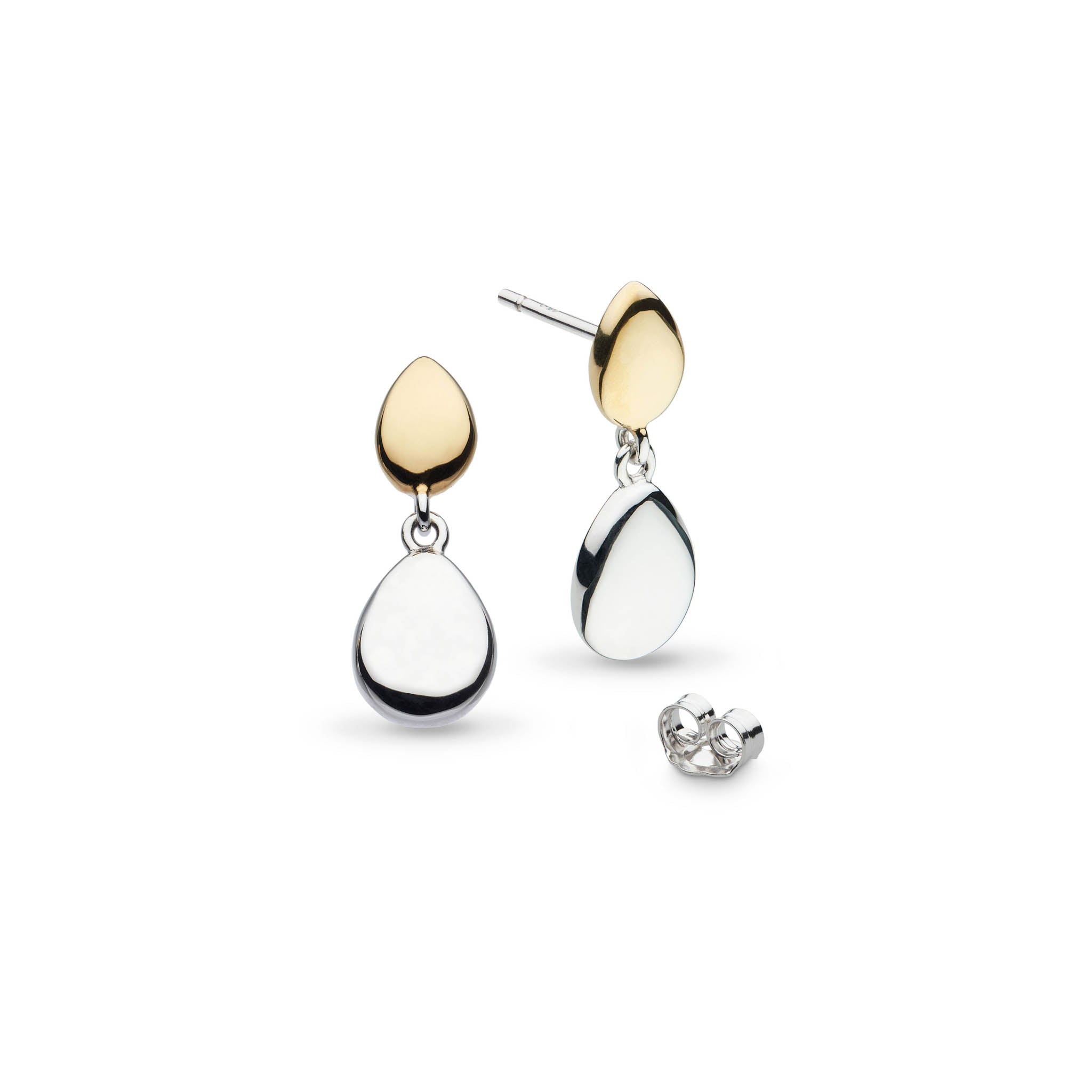 Coast Pebble Golden RP/GP Double Droplet Stud Drop Earrings