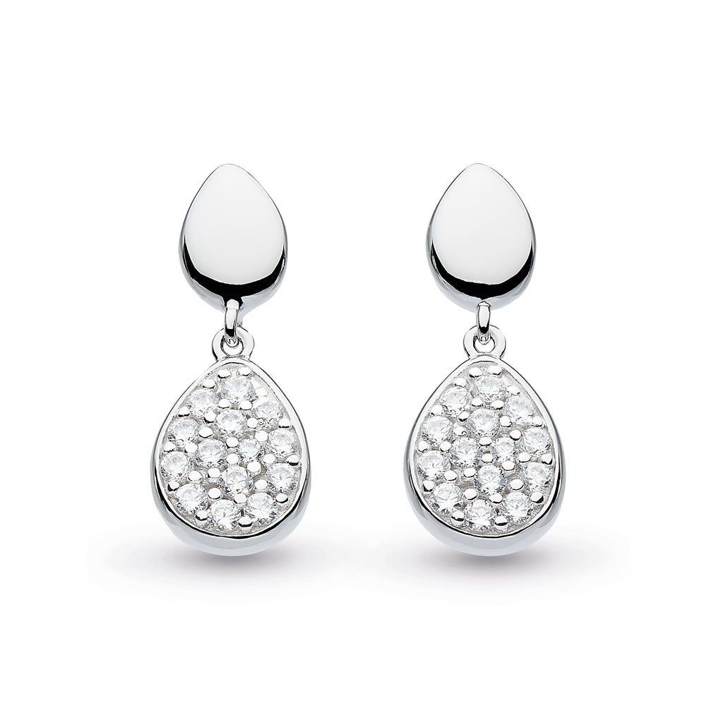 KH St Coast Pebble Glisten CZ RP Drop Earrings