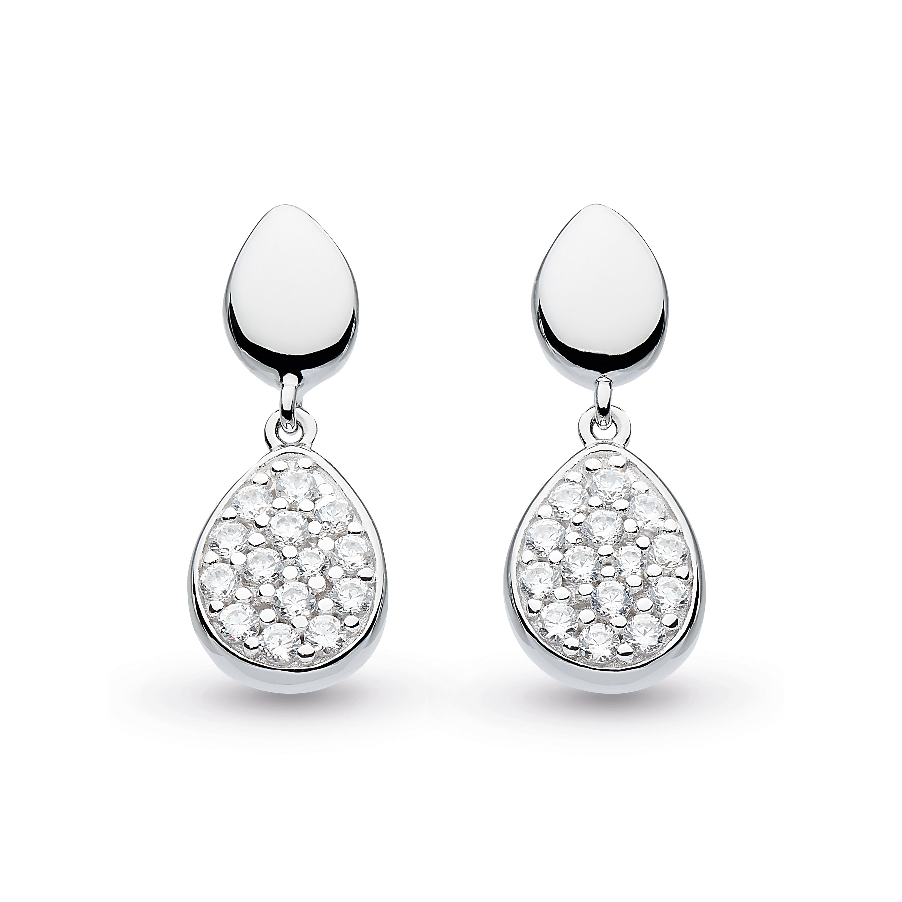 KH St Coast Pebble Glisten CZ RP Drop Earrings