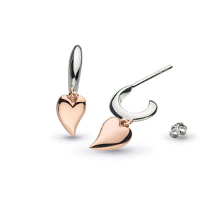 Desire Kiss Blush RP/RGP Mini Heart Semi Hoop Drop Earrings
