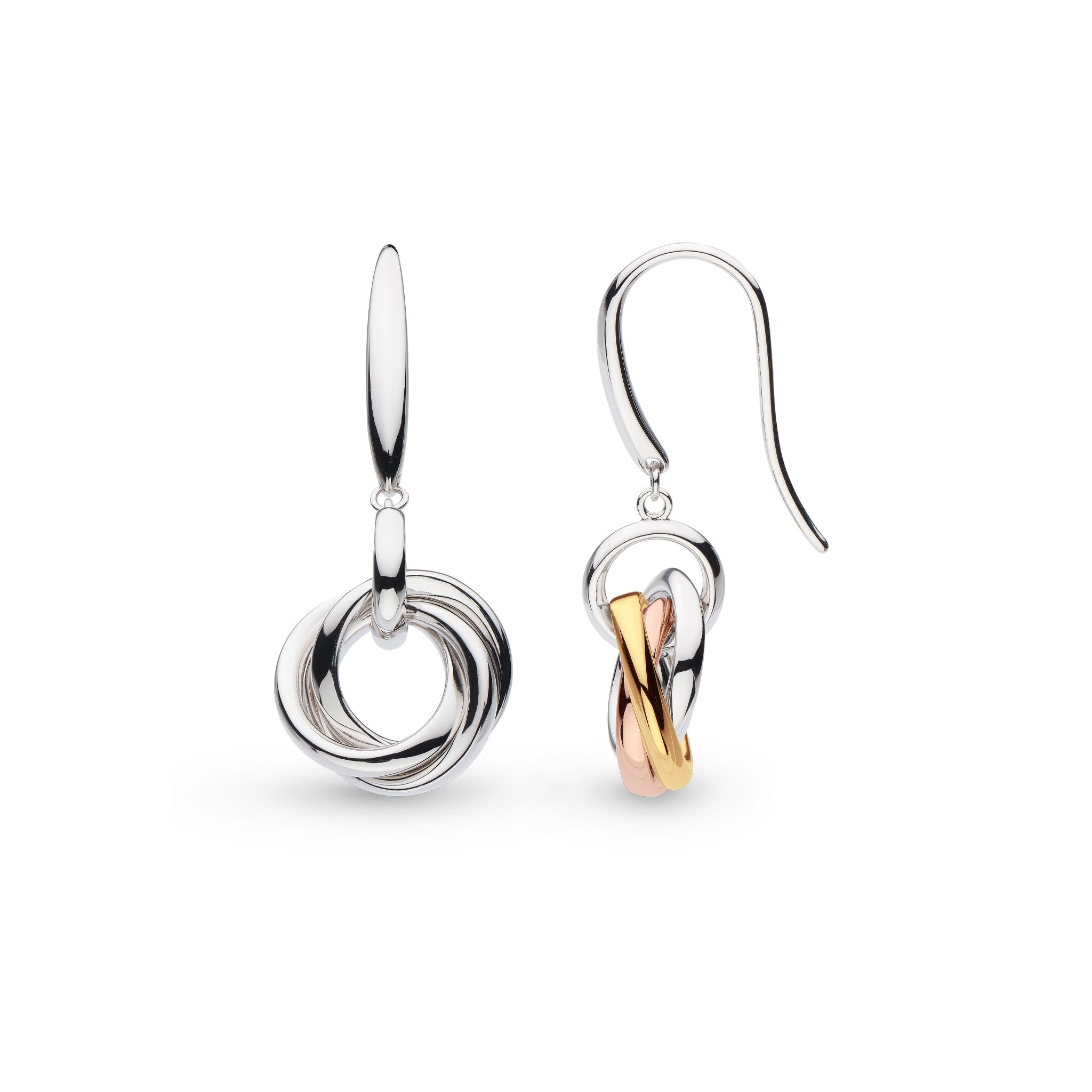 Bevel Trilogy Golds RP/GP/RGP Drop Earrings