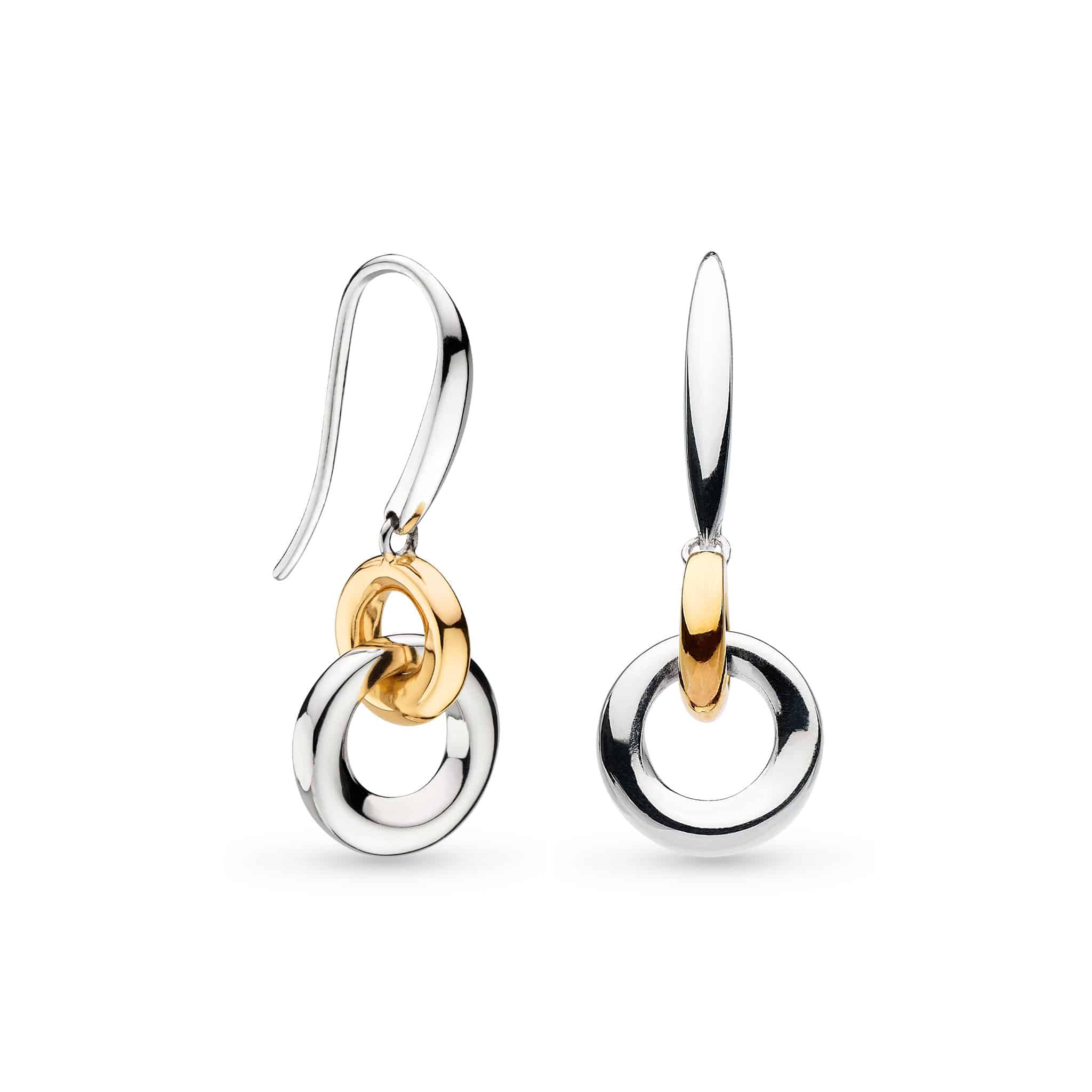 Bevel Cirque Link Golden RP/GP Drop Earrings