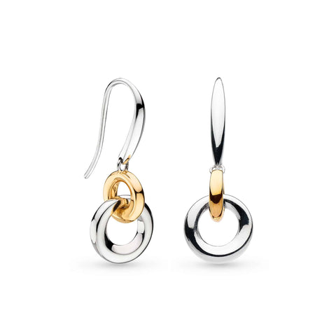 Bevel Cirque Link Golden RP/GP Drop Earrings