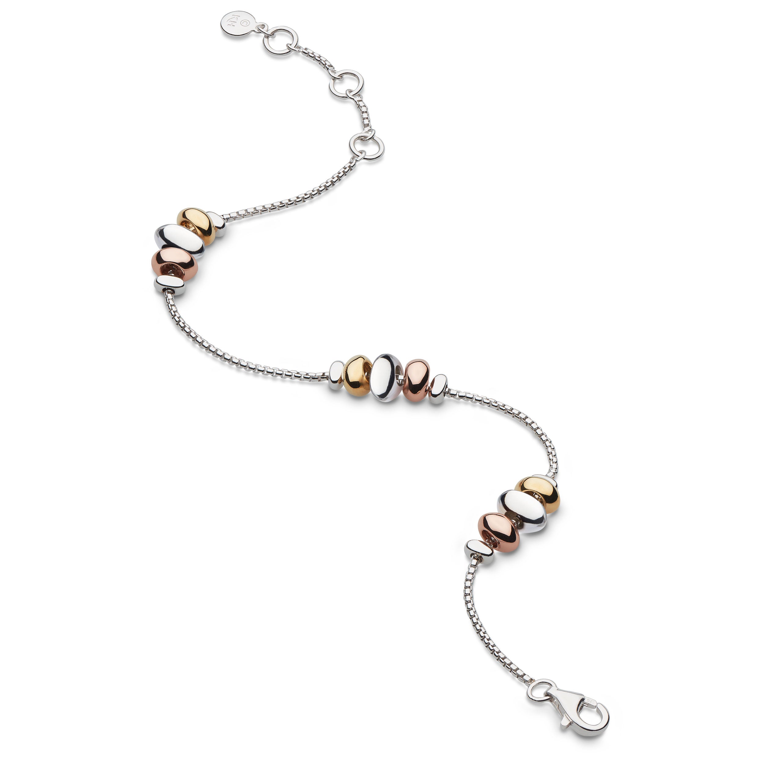 Coast Tumble Golden RP/GD/RG 7.5" Station Bracelet