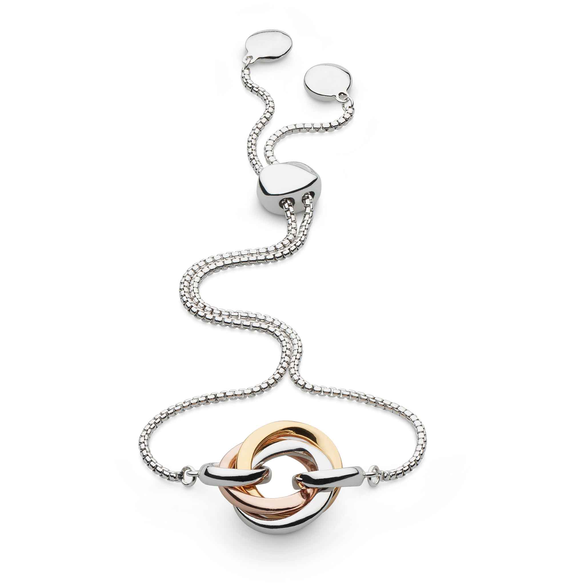 Bevel Trilogy Golds RP/GP/RGP Toggle Bracelet (A)