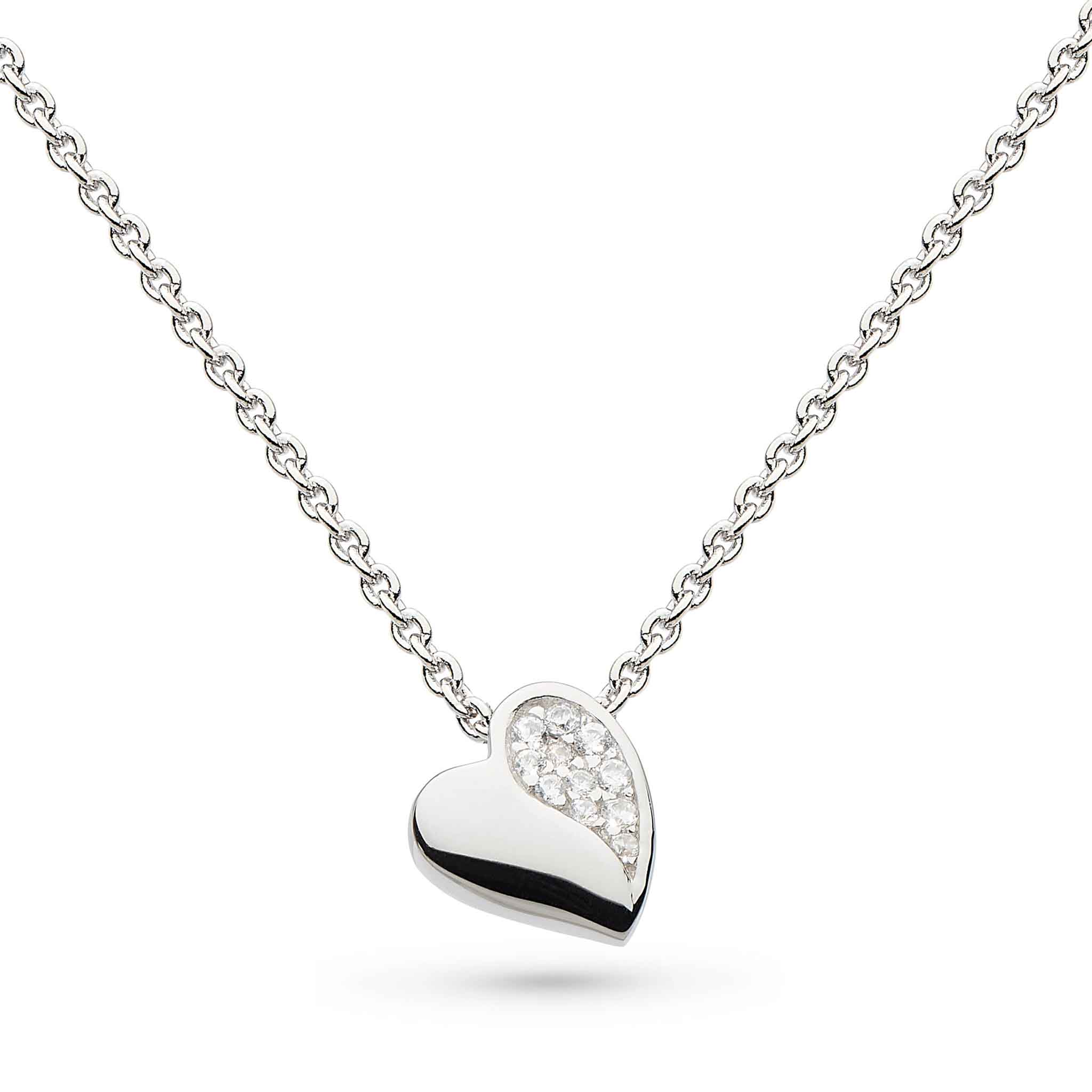 Miniatures Sweet Heart Pavé CZ RP 17" Necklace