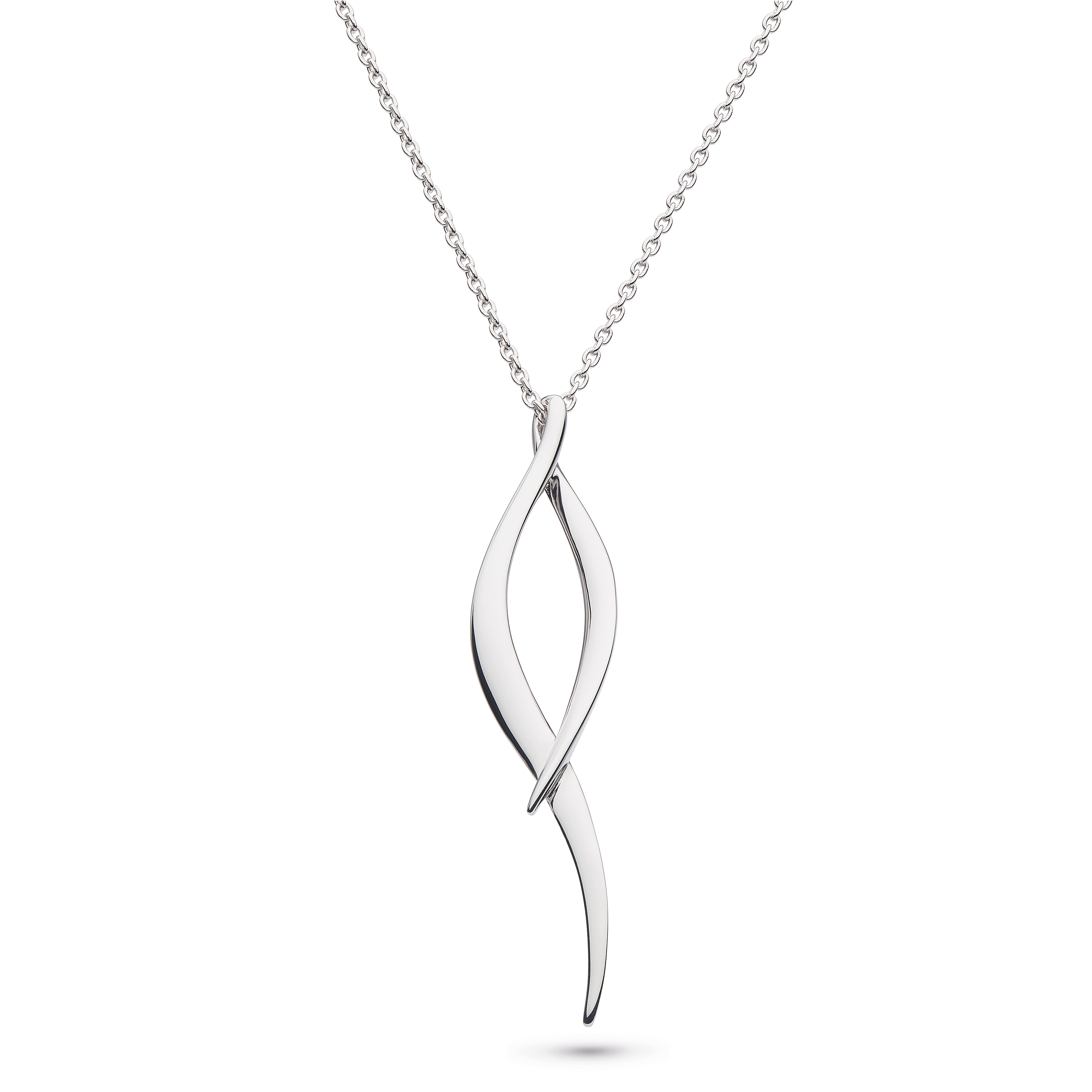 KH Dro Entwine Twine Twist Rhodium Plate 18" Necklace