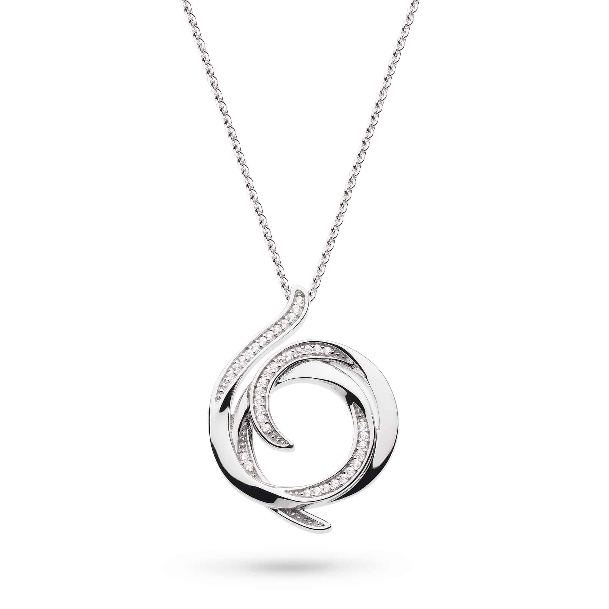 Entwine Helix Wrap Pavé CZ RP 18" Necklace