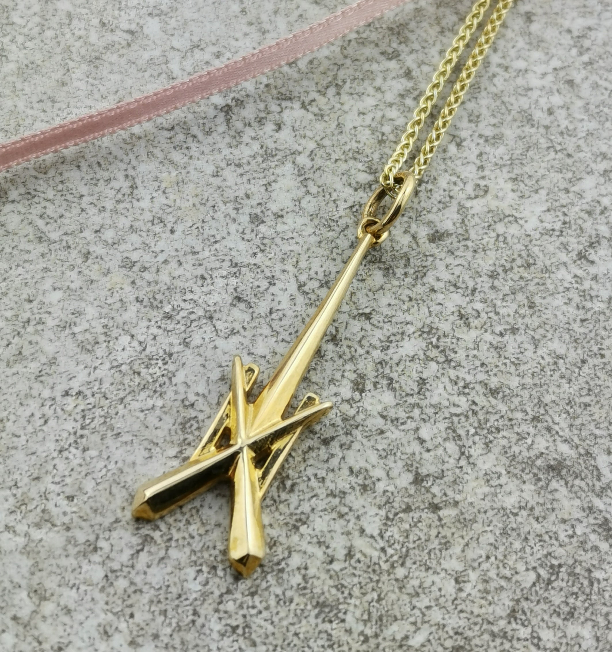 9ct Gold St Michael's Spire Pendant (large)