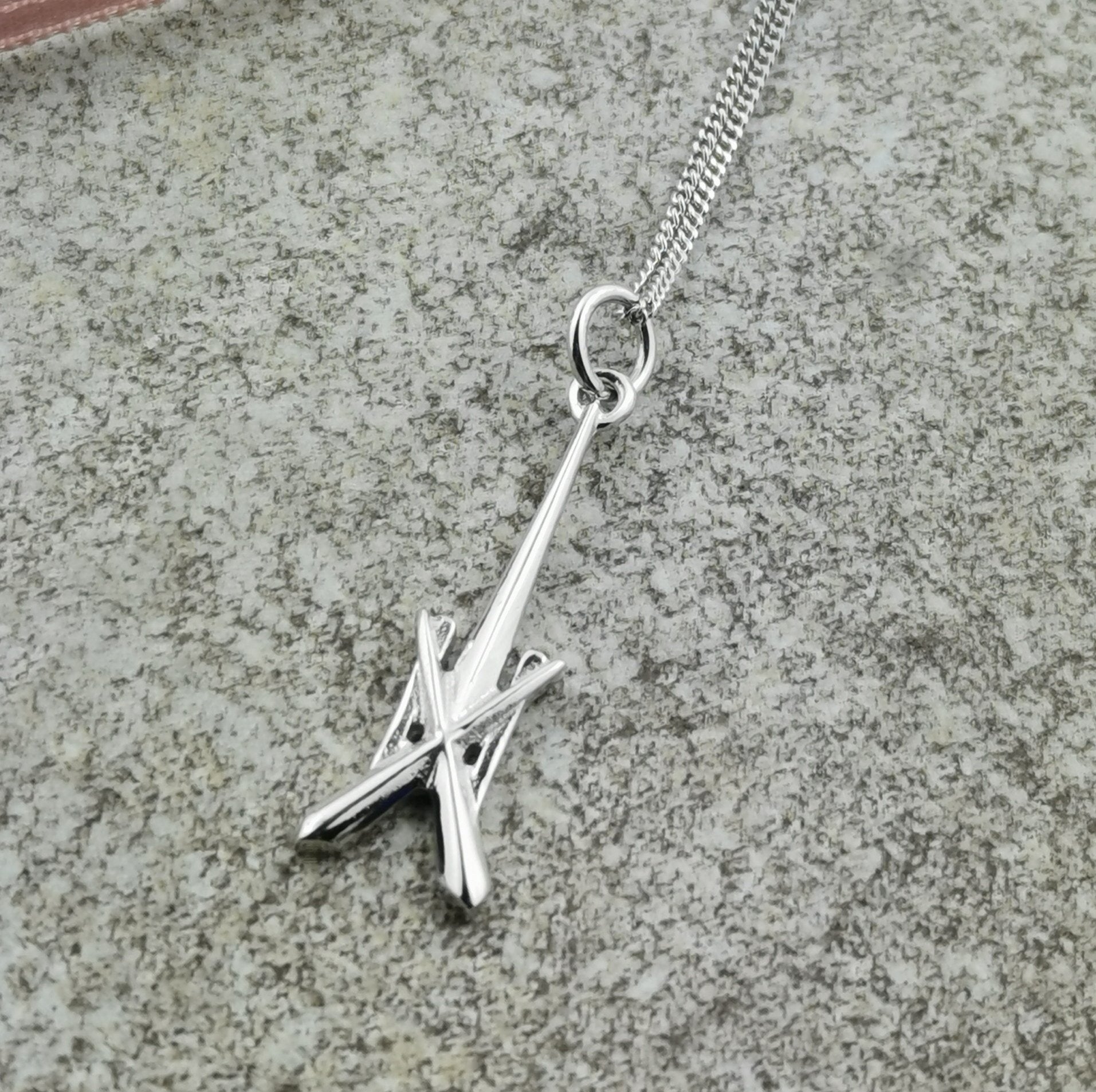 9ct White Gold St Michaels's Spire Pendant (small)