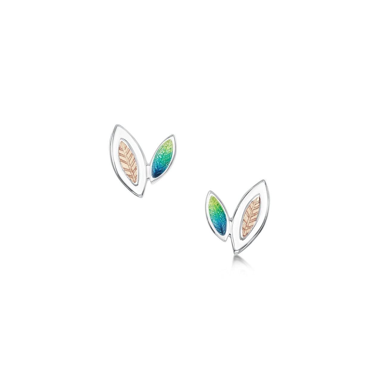 Seasons Gold Leaves Petite Stud Earrings