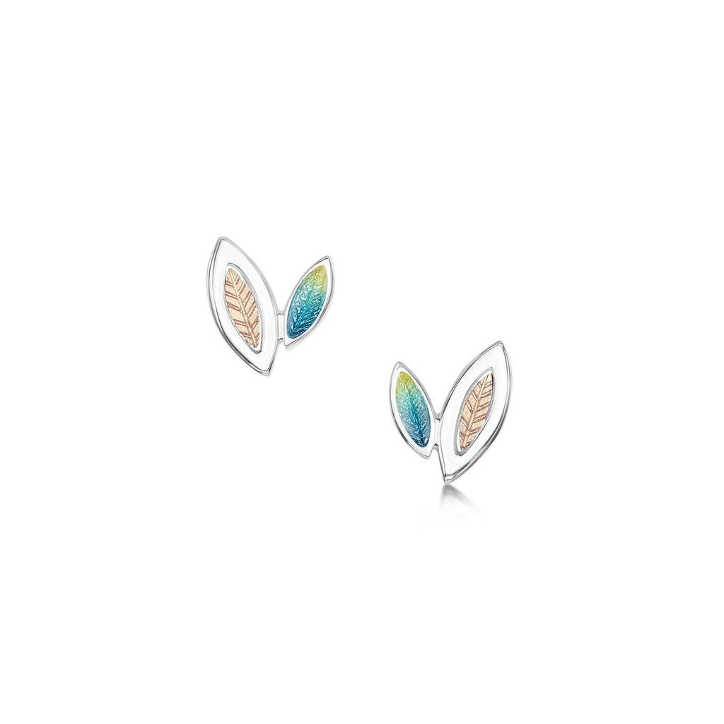 Seasons Gold Leaves Petite Stud Earrings