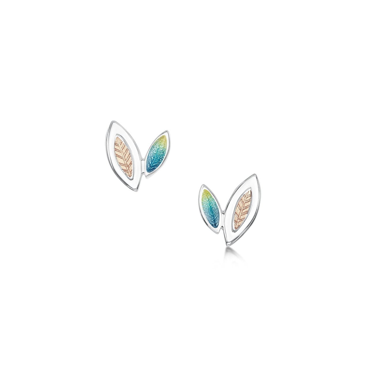 Seasons Gold Leaves Petite Stud Earrings