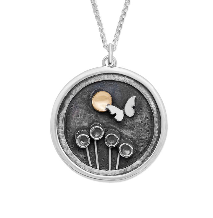 Butterfly and Moon Pendant