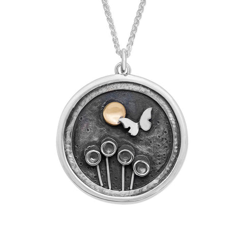 Butterfly and Moon Pendant