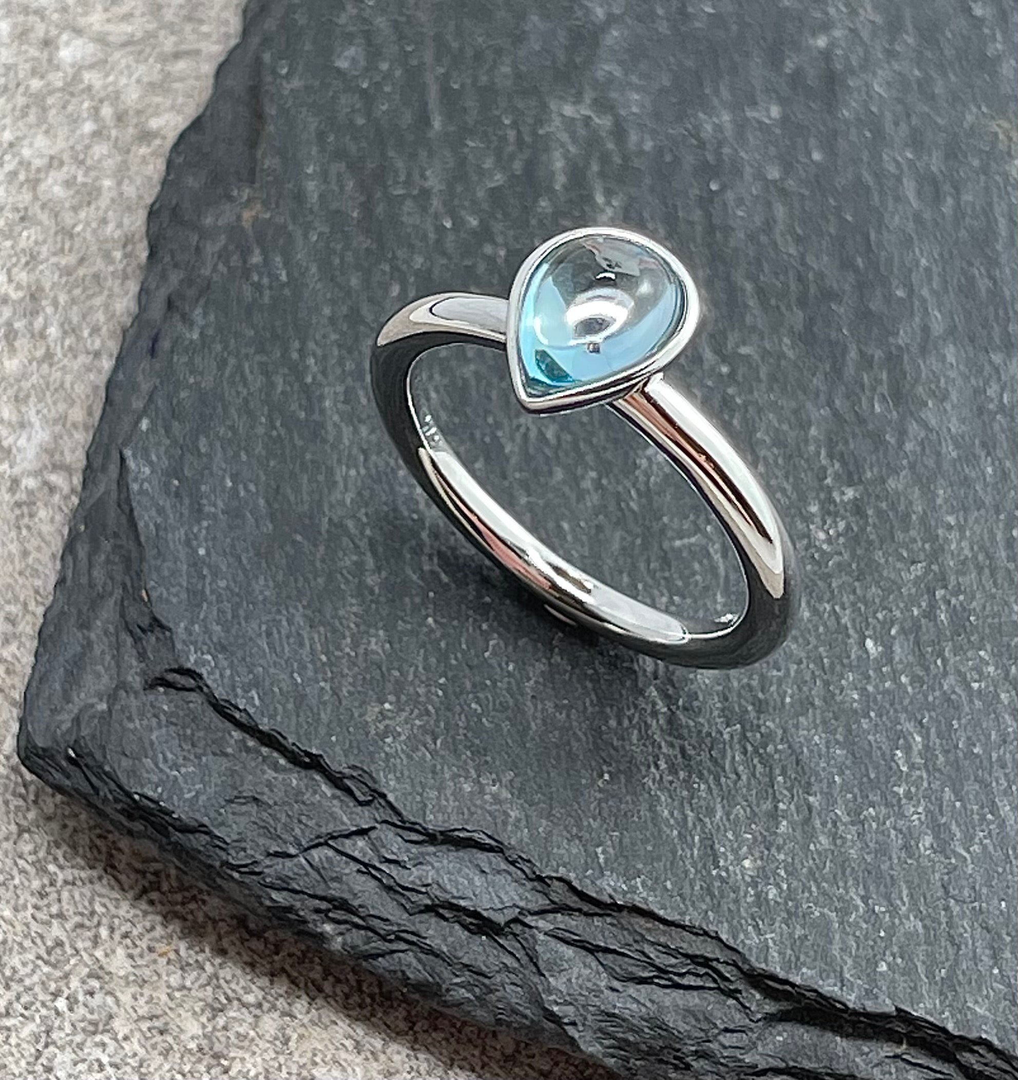 Blue topaz ring