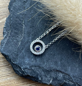 Sapphire bubble circle pendant
