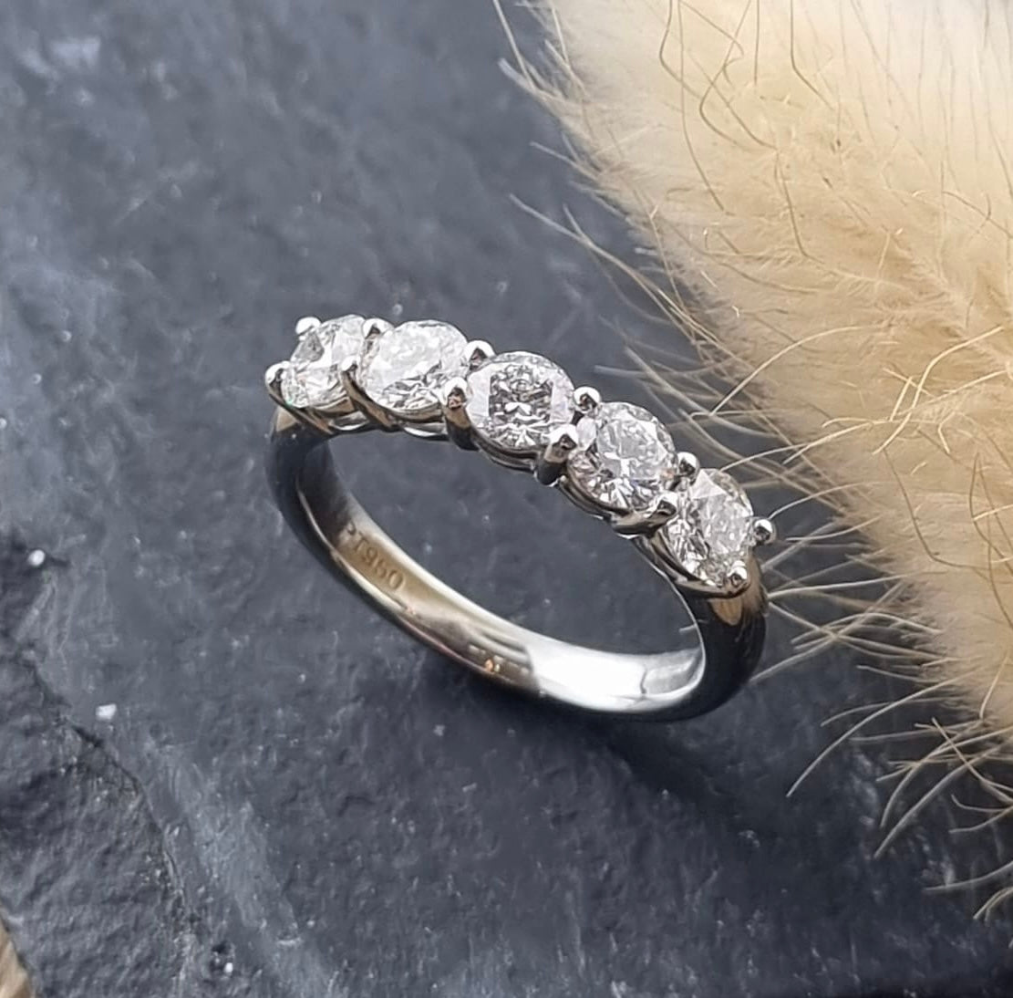 Five stone diamond eternity ring