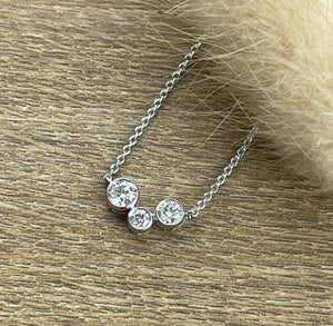Three diamond bubble pendant