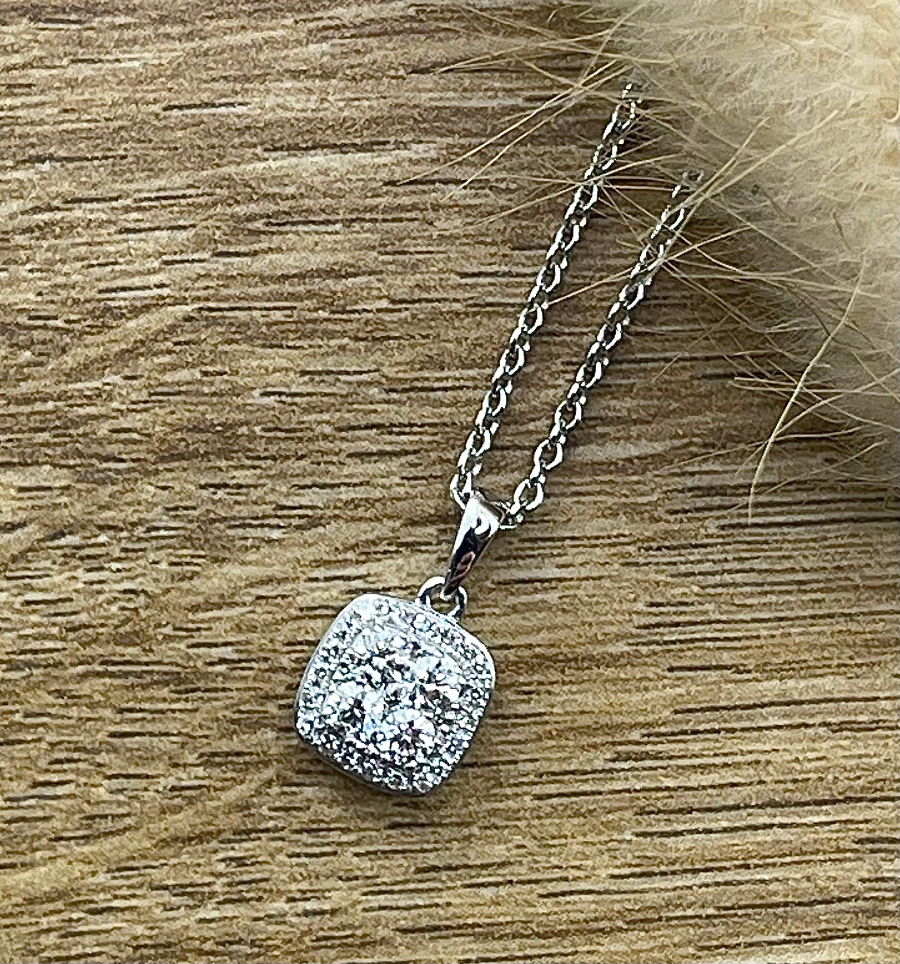 Cushion diamond cluster pendant