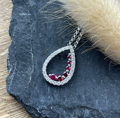 Ruby teardrop pendant