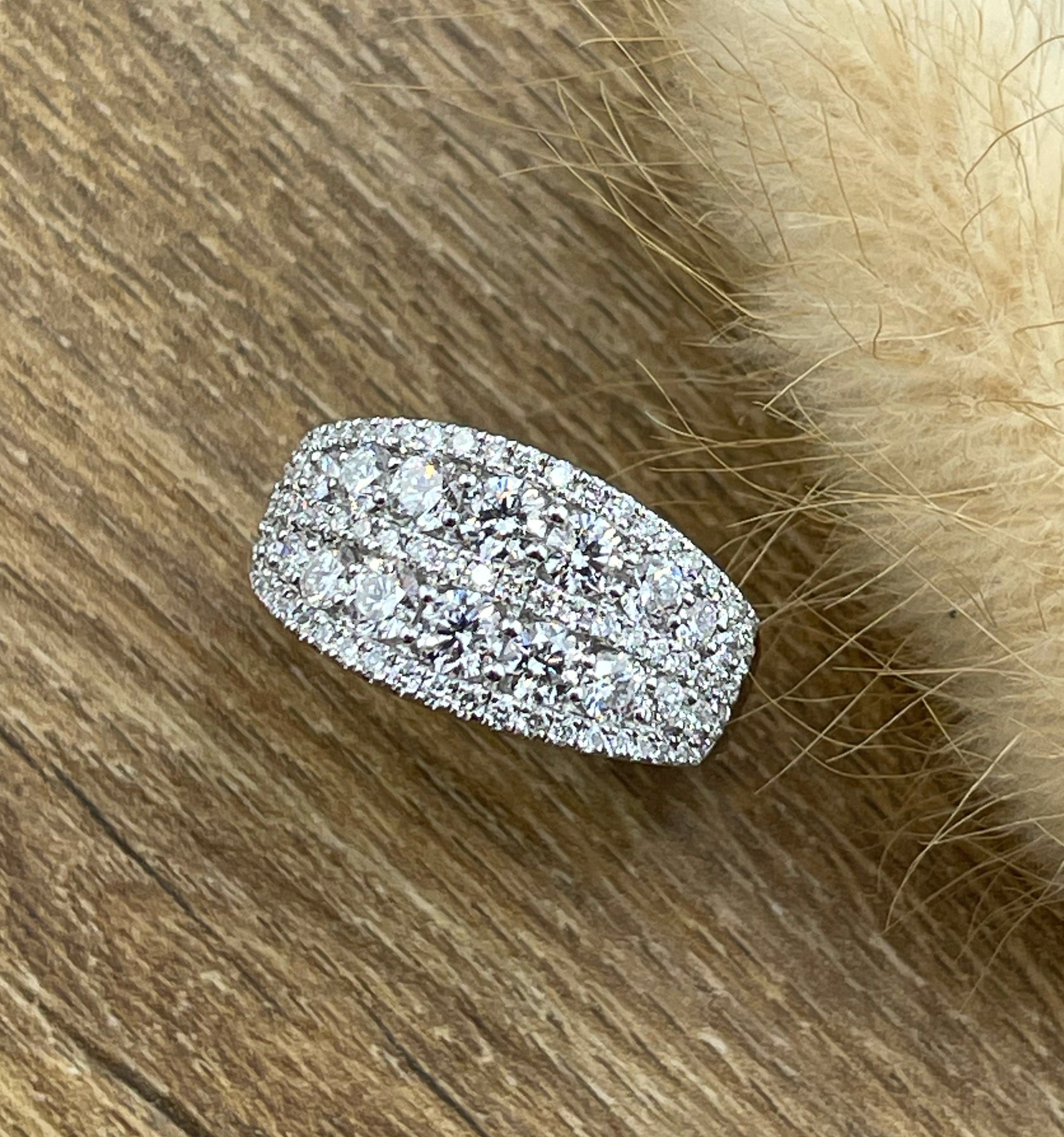 Broad diamond dress ring