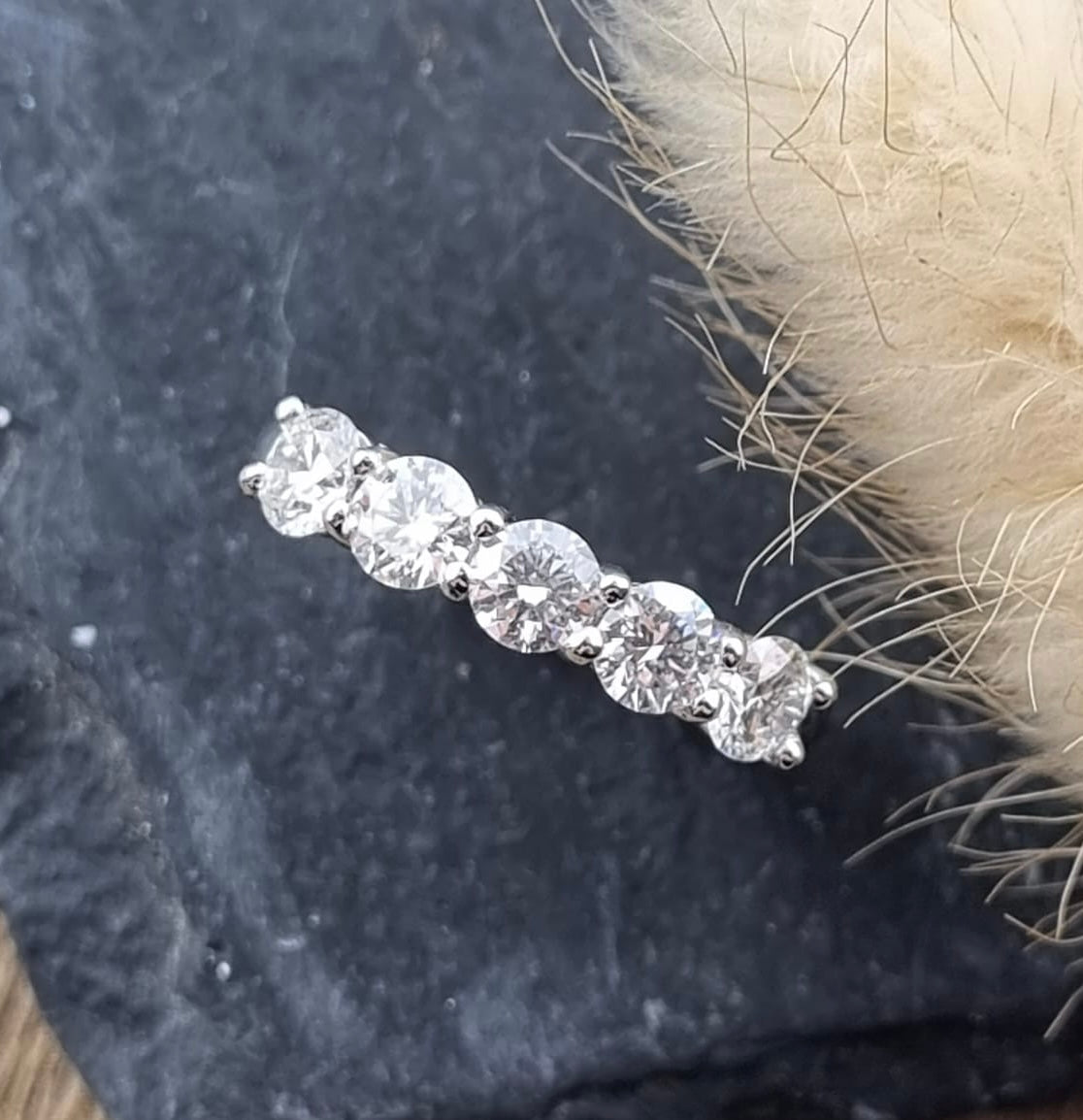 Five stone diamond eternity ring