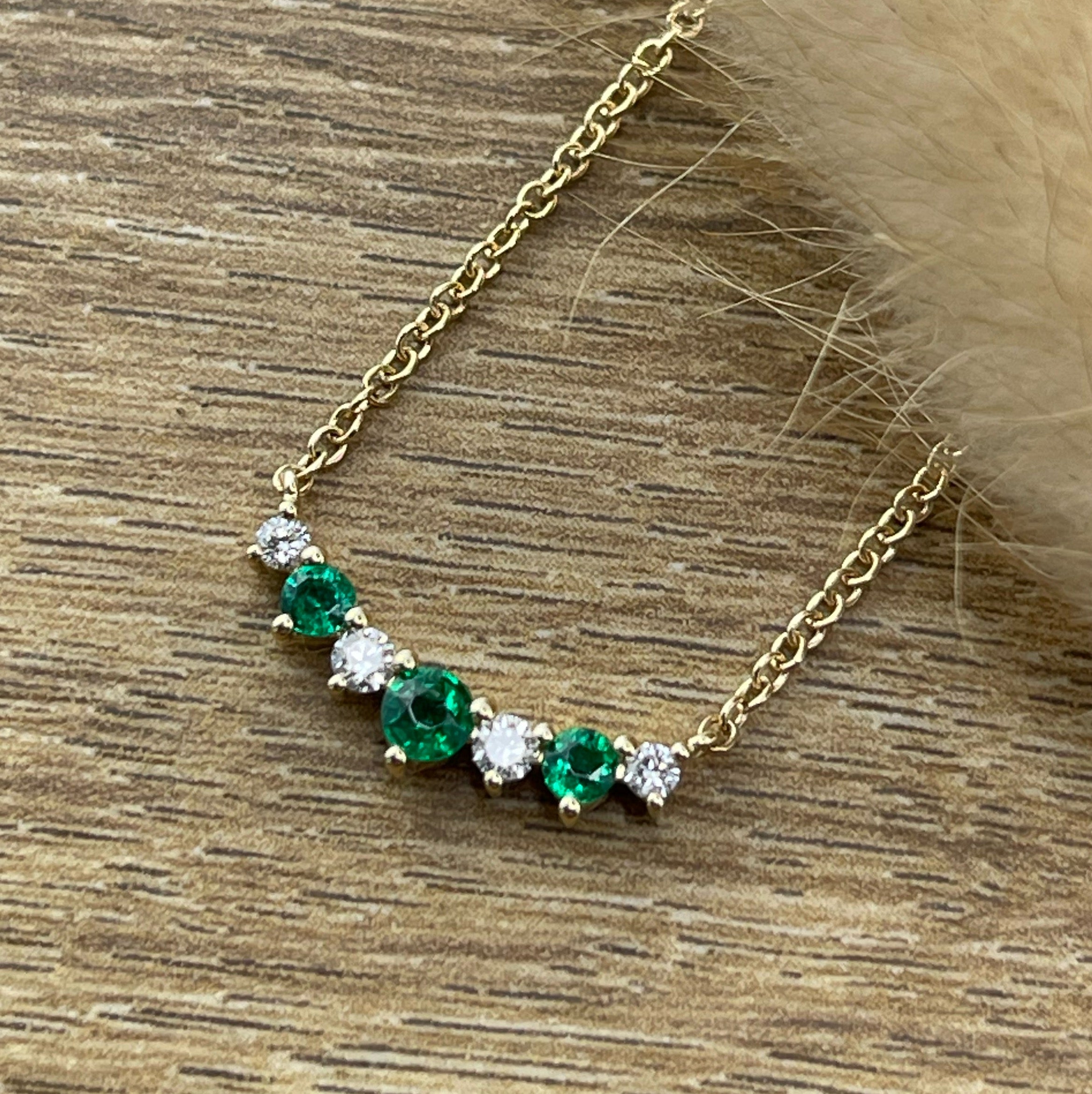 Emerald and diamond tiara necklace