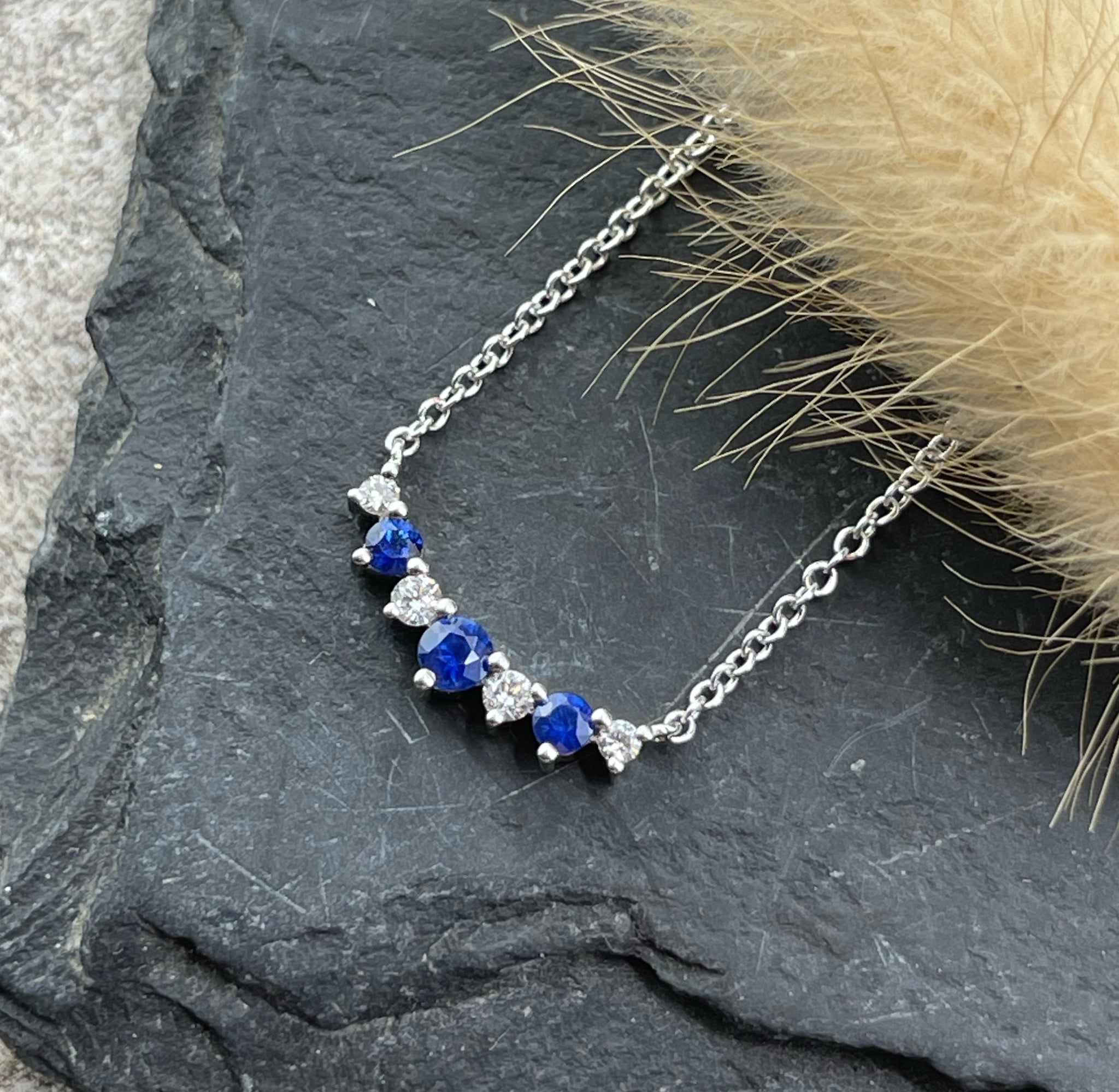 Sapphire and diamond tiara pendant