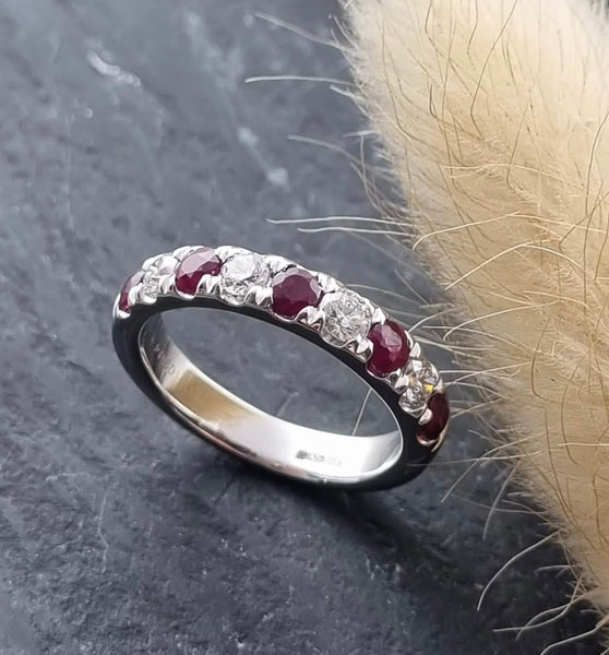 Large ruby and diamond eternity ring